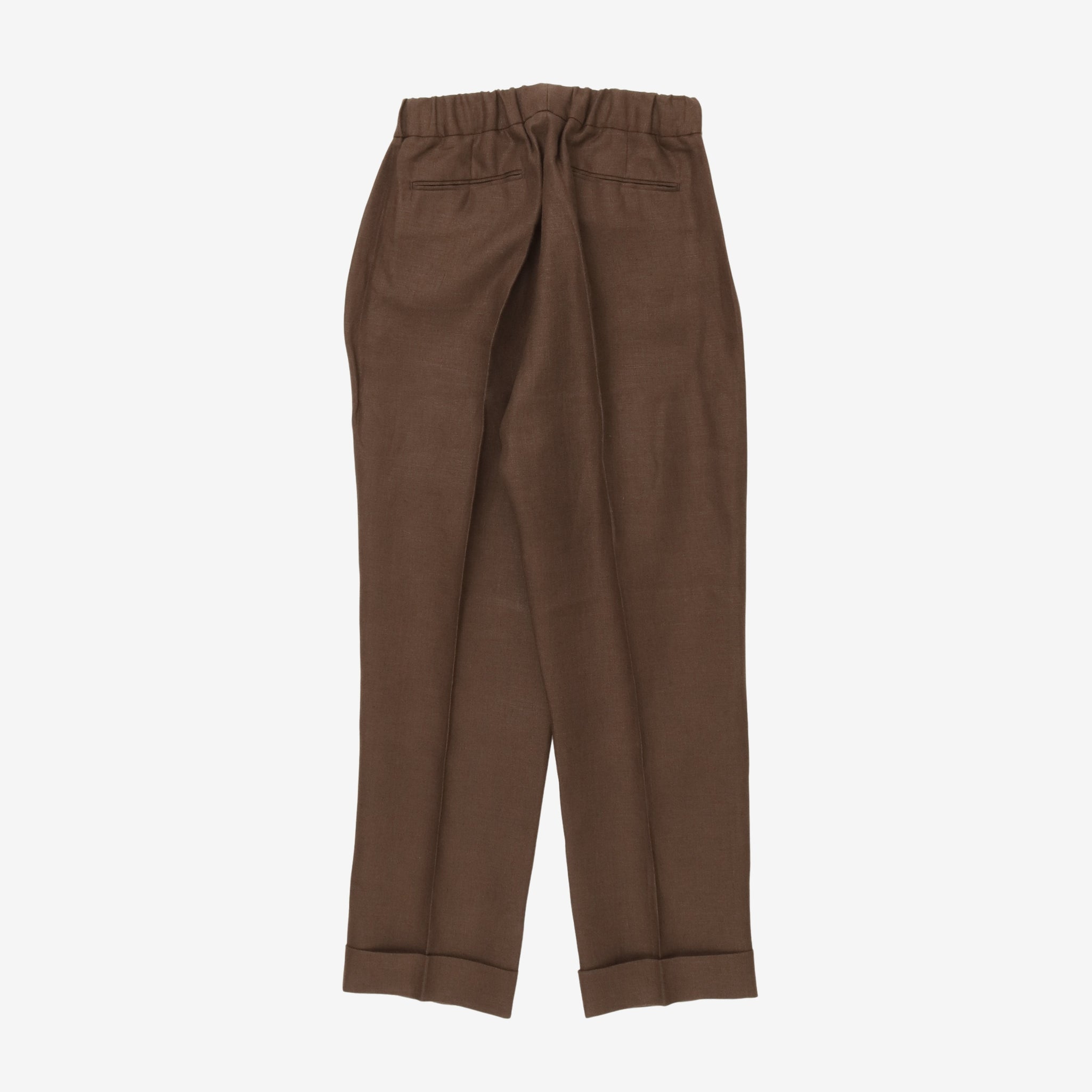 Linen Barrel Drawstring Trousers