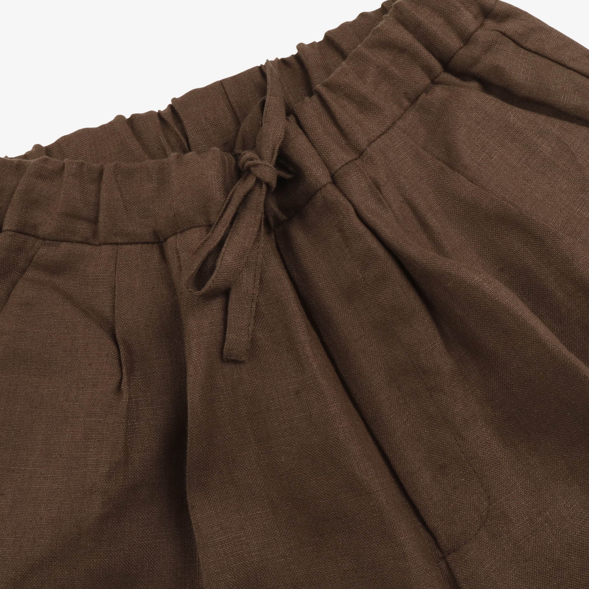 Linen Barrel Drawstring Trousers