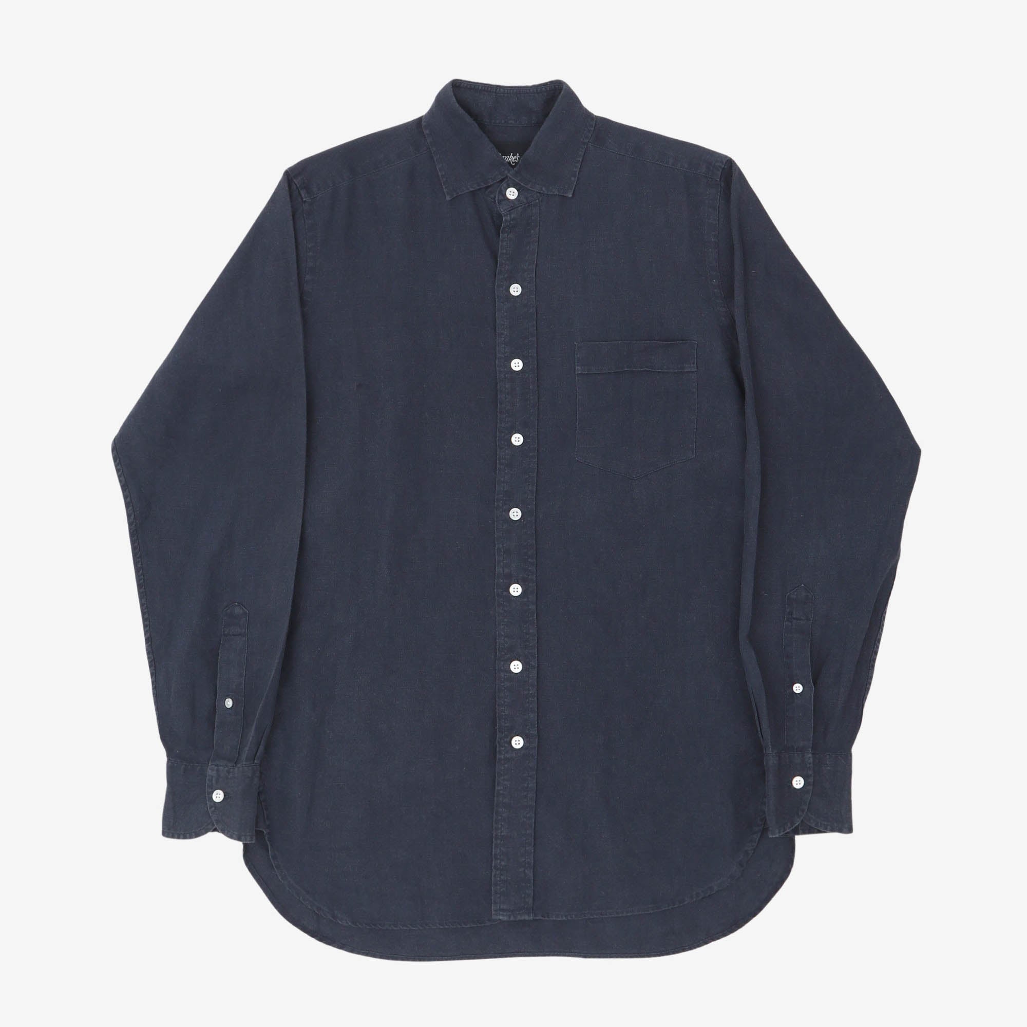 Linen Spread Collar Shirt