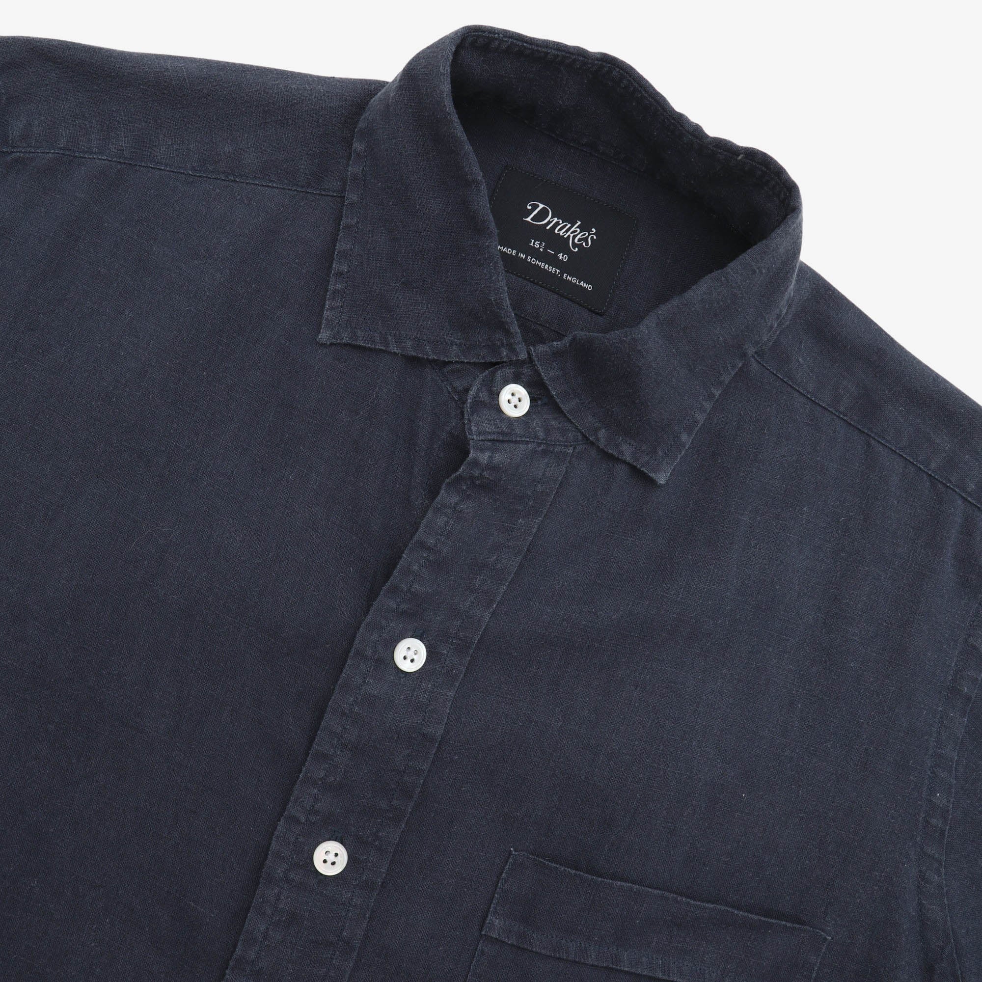 Linen Spread Collar Shirt