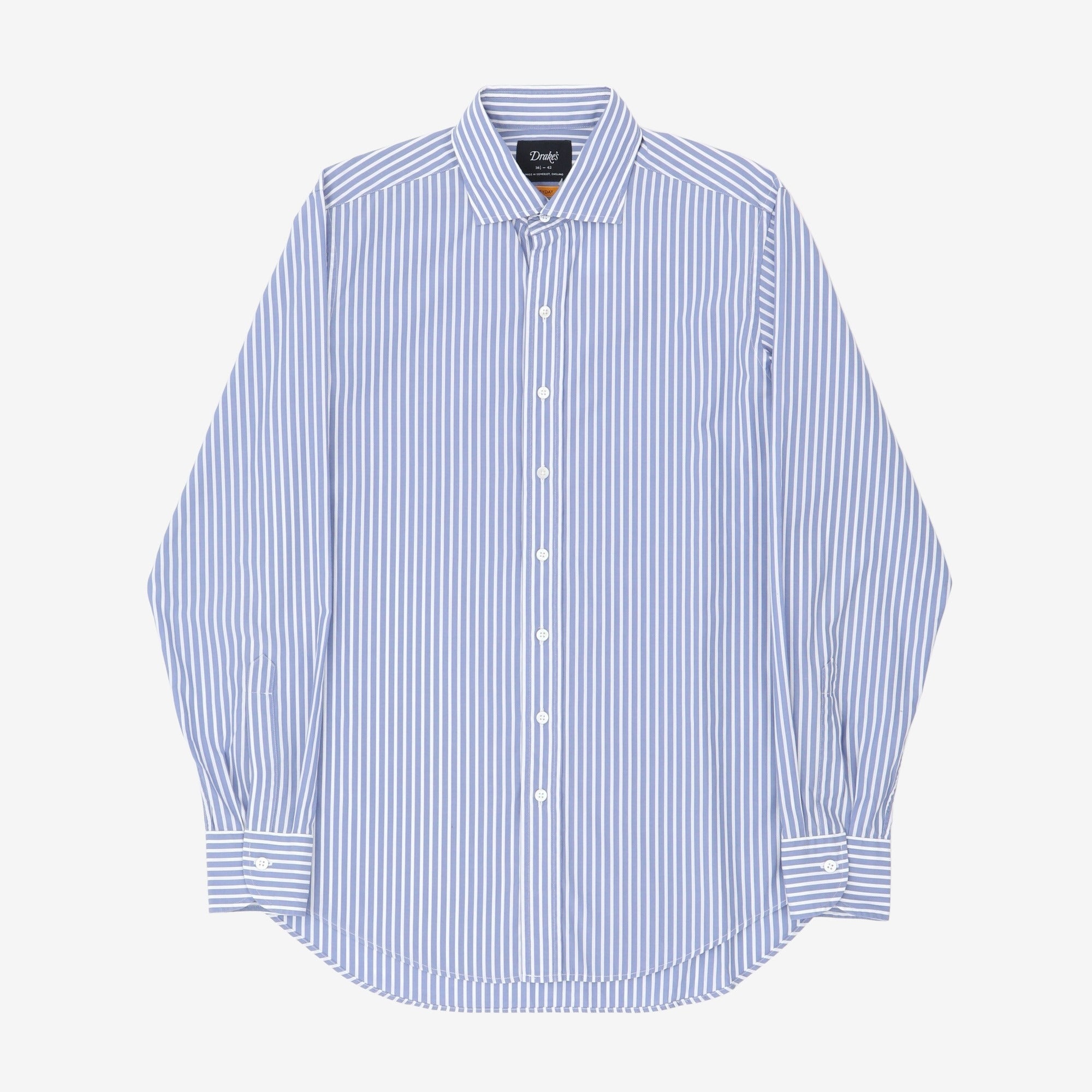 Chalk Stripe Spread Collar Shirt