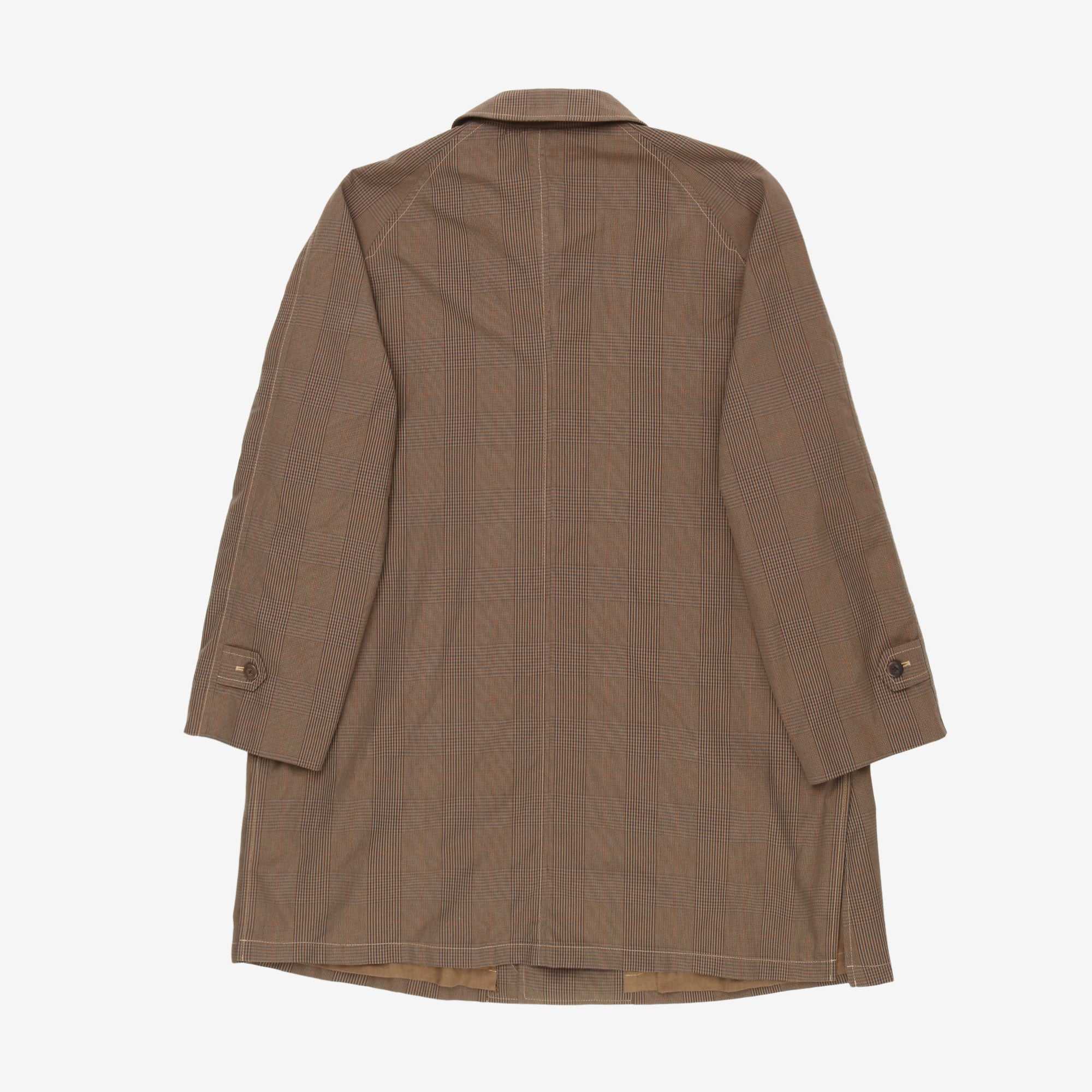 Plaid-Check Rain Weather Coat