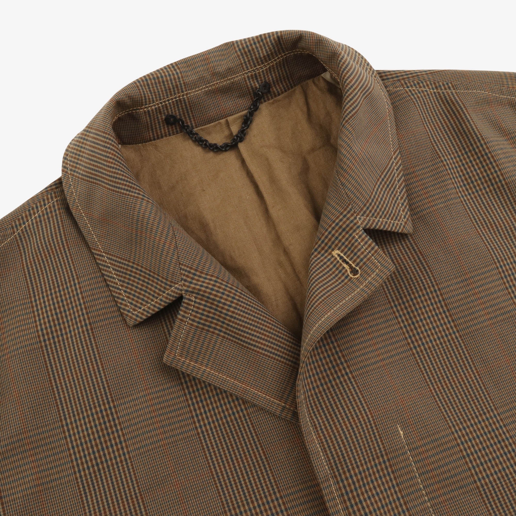 Plaid-Check Rain Weather Coat