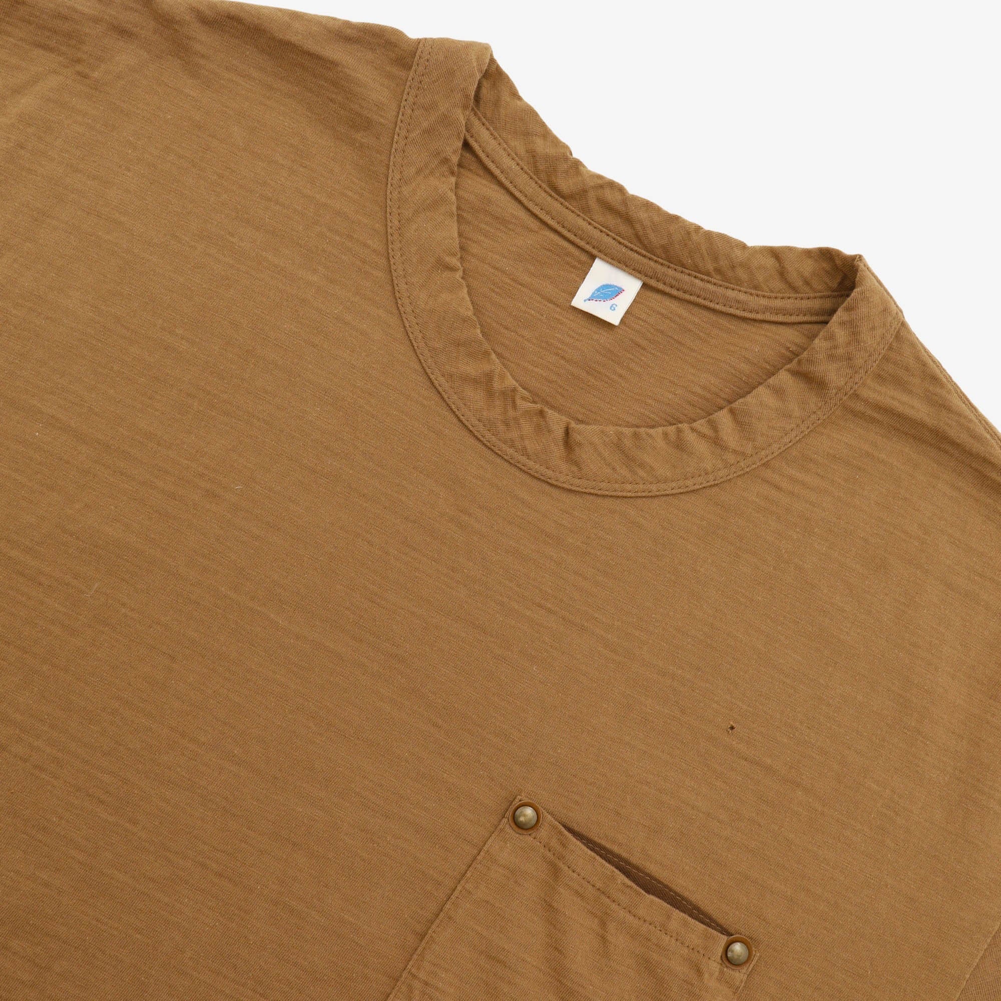 Natural Kakishibu Dyed SS Slub Pocket Tee