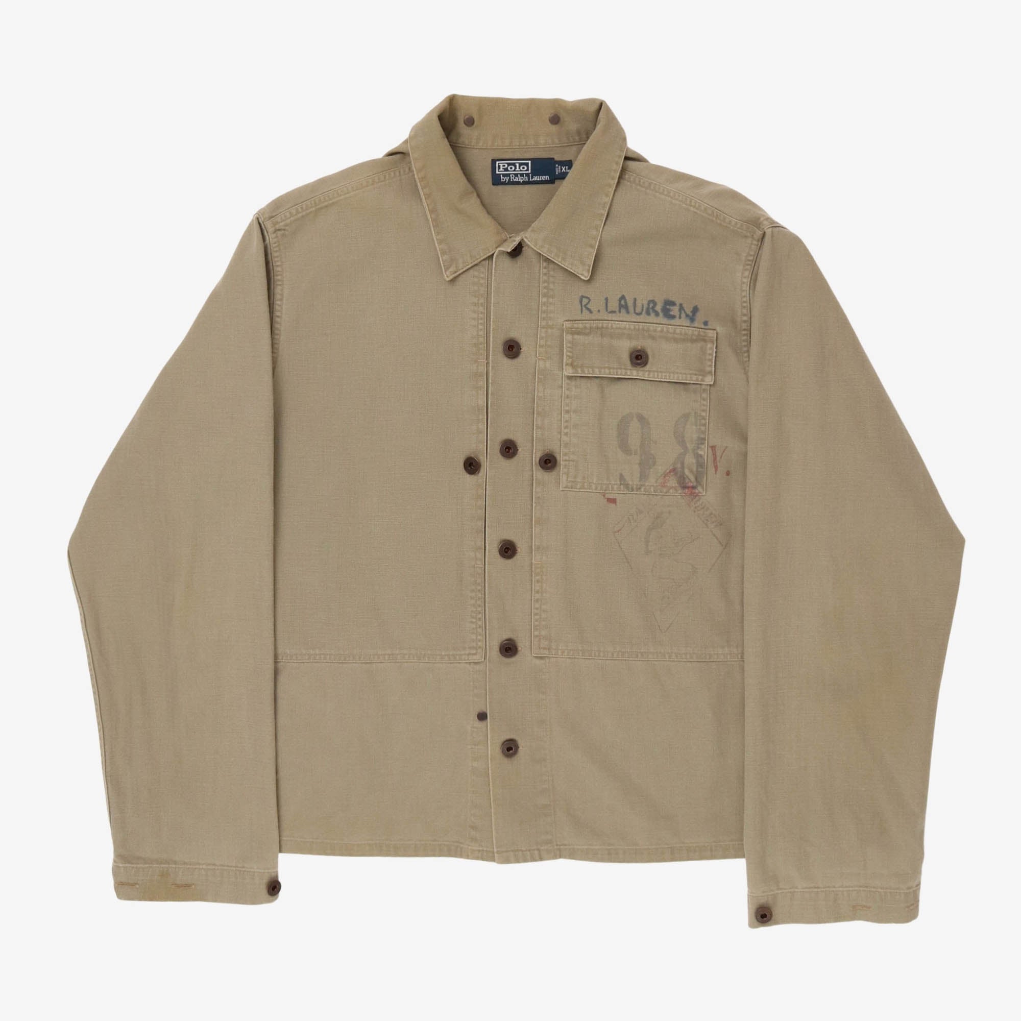 Painted Military Overshirt Jacket