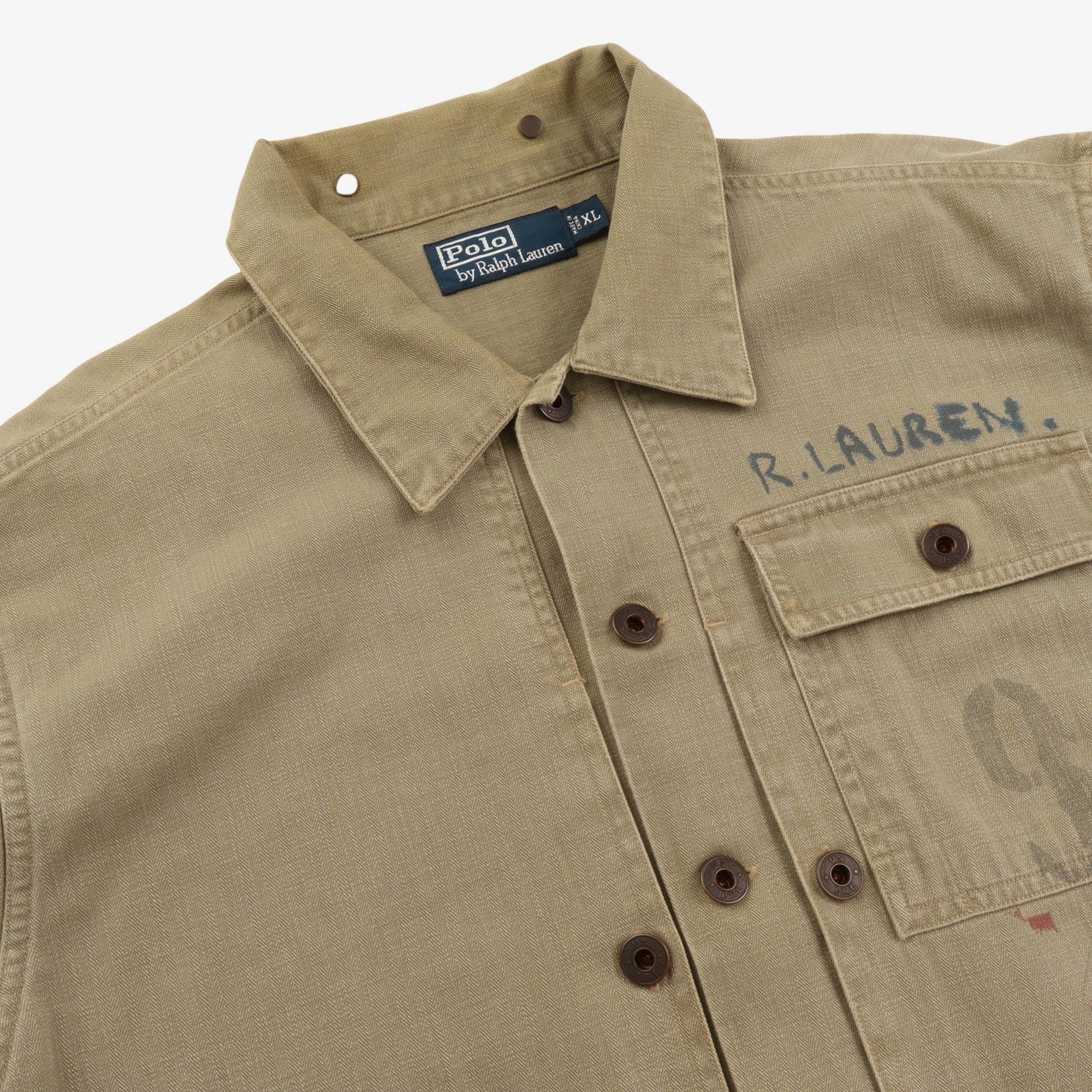 Painted Military Overshirt Jacket