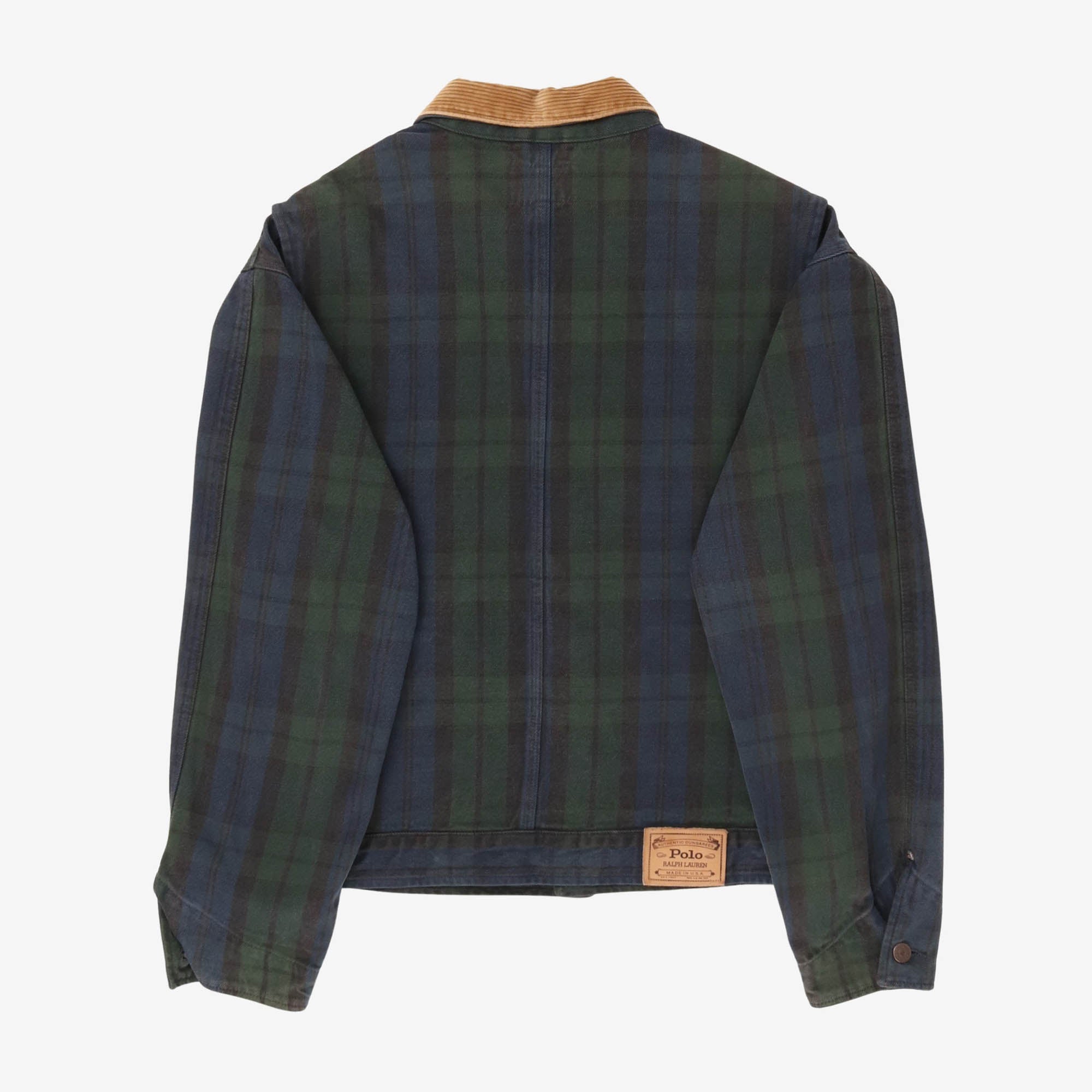 Country Tartan Denim Canvas Trucker Jacket