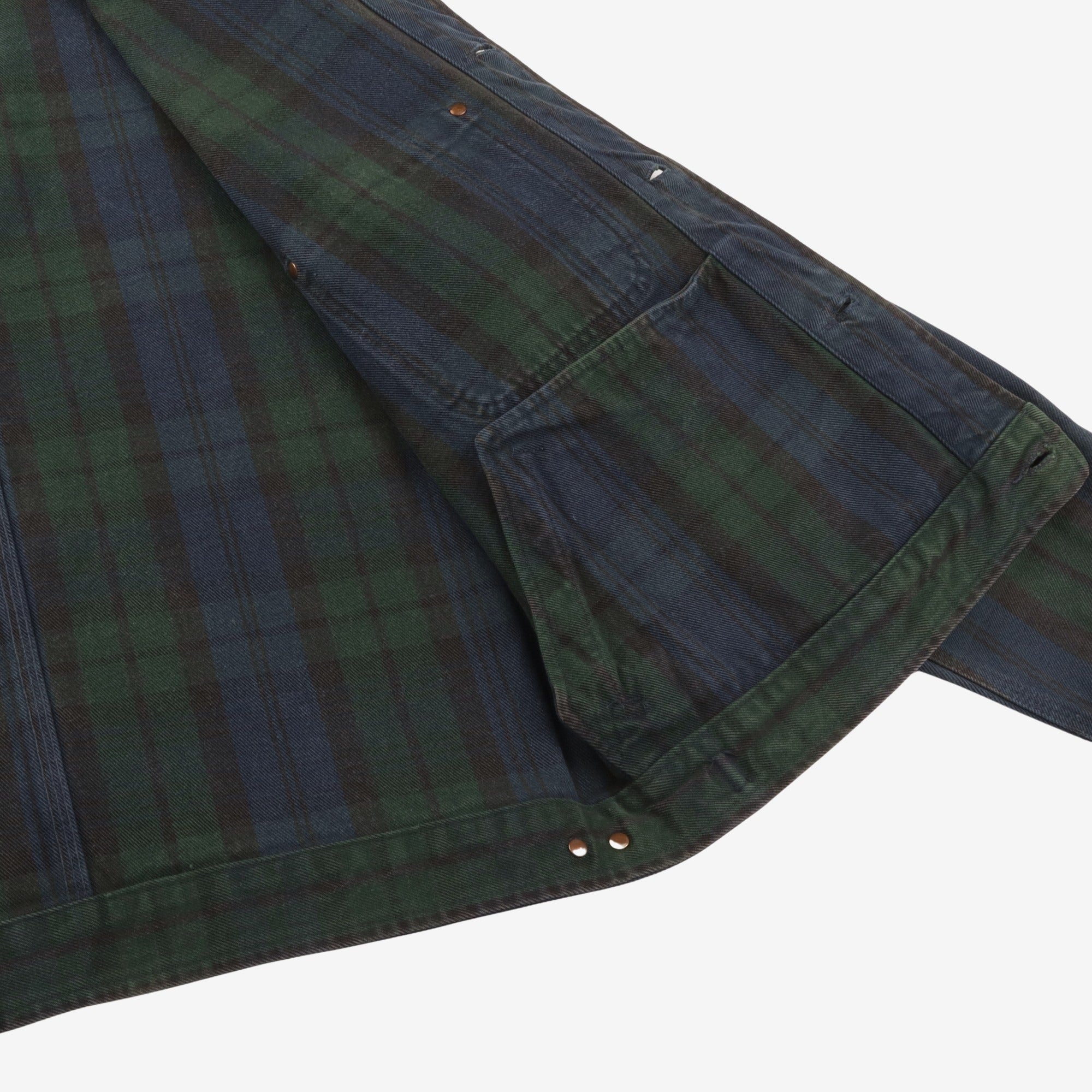 Country Tartan Denim Canvas Trucker Jacket