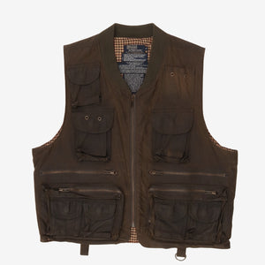 Waxed Oilcloth Utility Vest Cargo Jacket