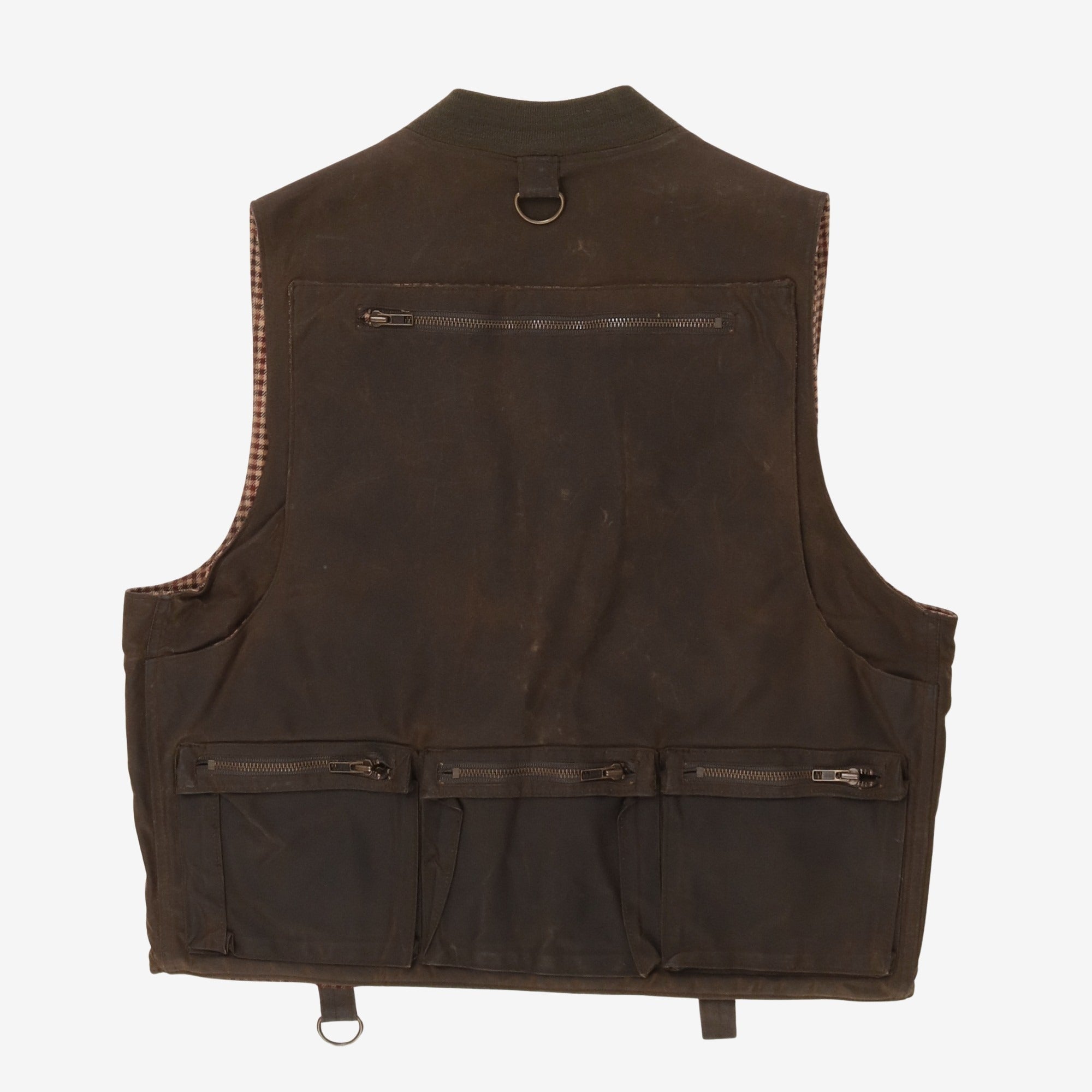 Waxed Oilcloth Utility Vest Cargo Jacket