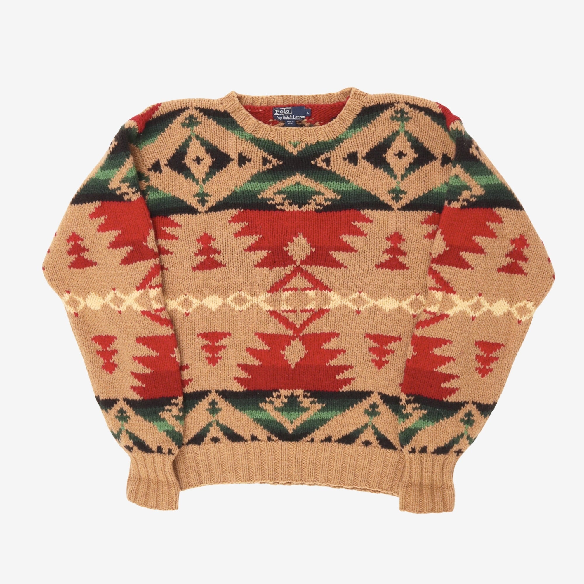 Vintage Aztec Pattern Knit Jumper