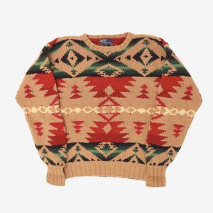 Vintage Aztec Pattern Knit Jumper