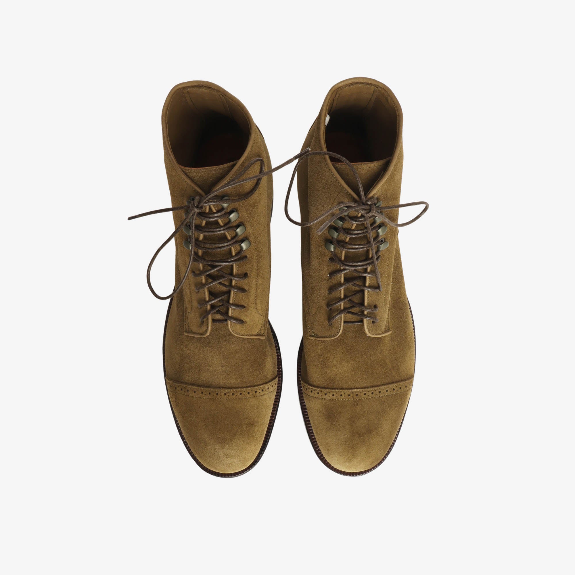 Navvy Brogue Boot - Green Suede (1940 Last)