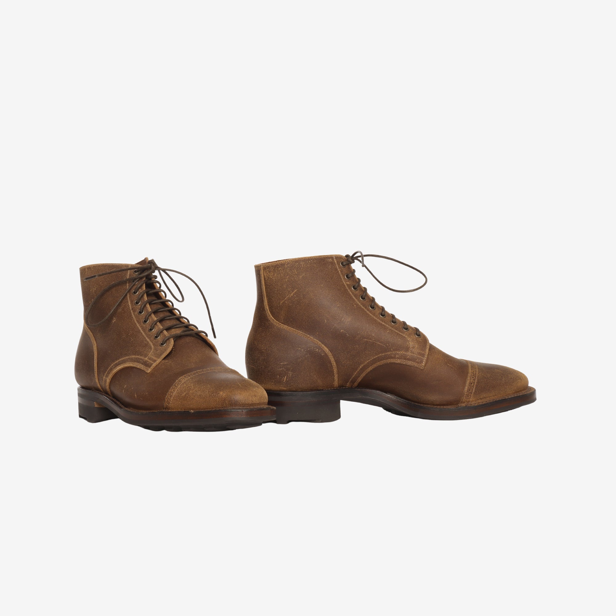 Service Brogue Boot - Tan Wax (2030 Last) (Worn)