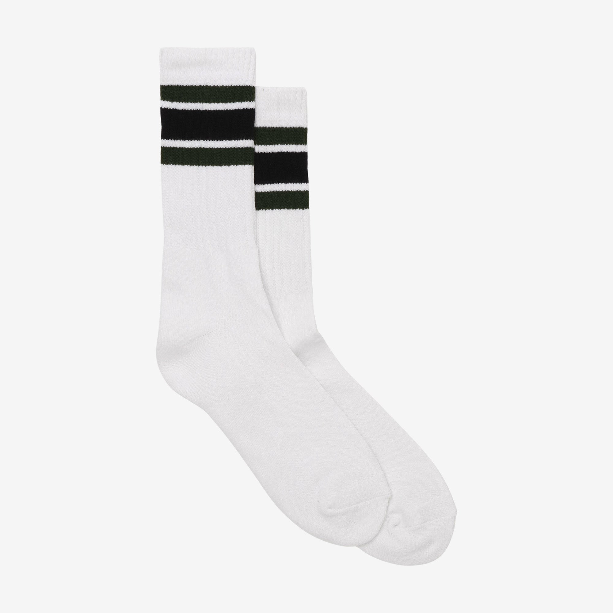 Crew Socks - Green/Black (Size 25-29cm)