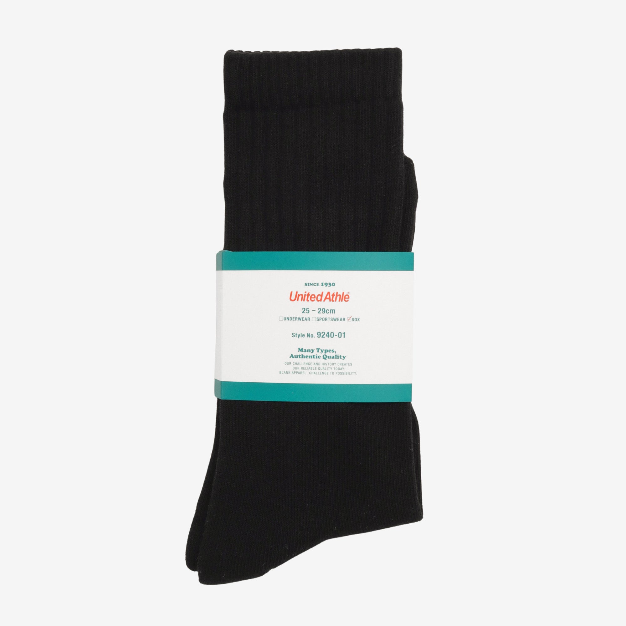 Crew Socks - Black (Size 25-29cm)