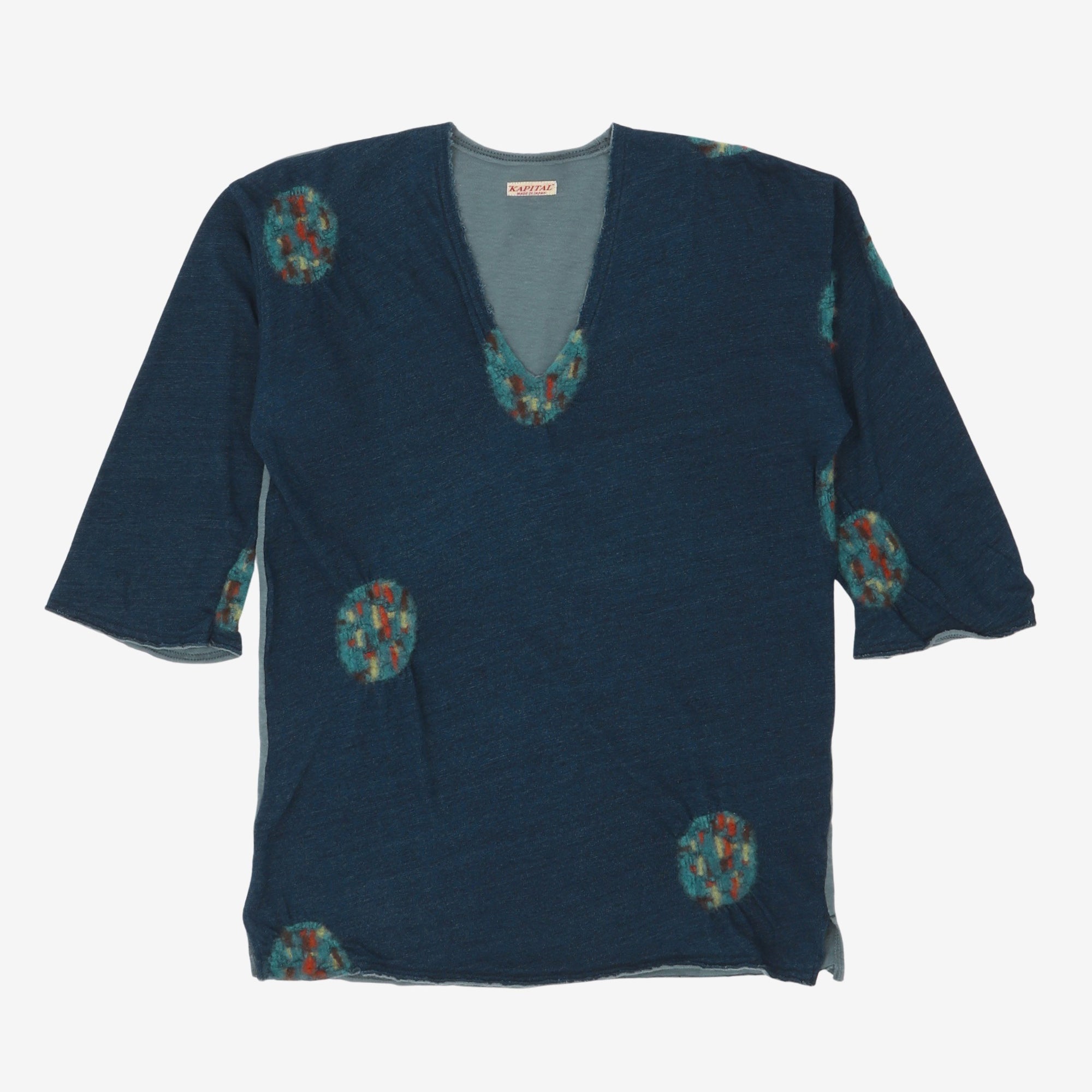 Wool Patch V Neck Tee