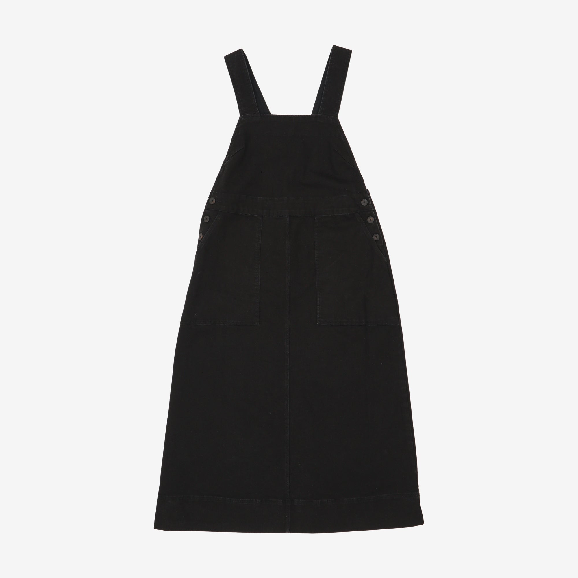 Denim Midi Pinafore Dress