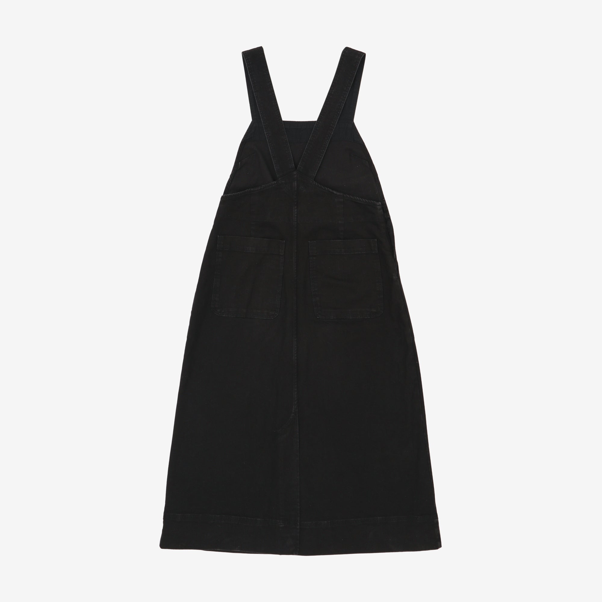 Denim Midi Pinafore Dress