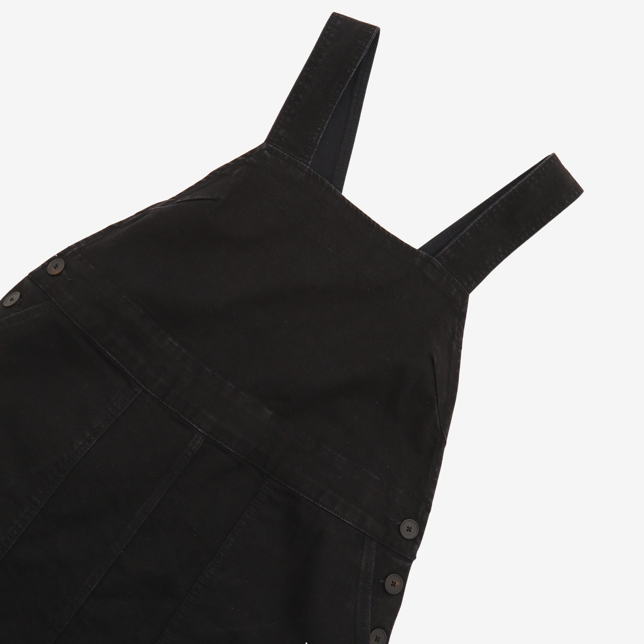 Denim Midi Pinafore Dress