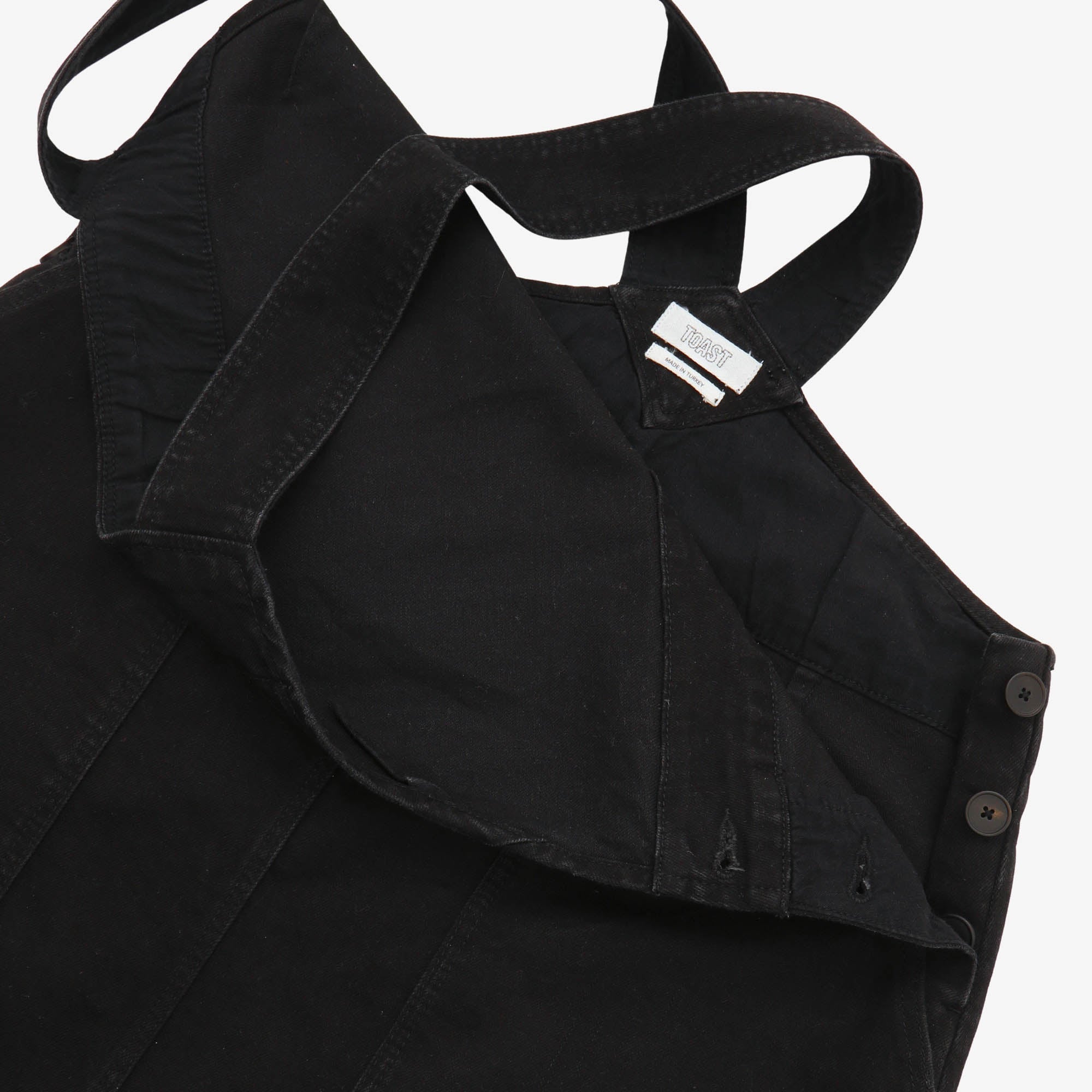 Denim Midi Pinafore Dress