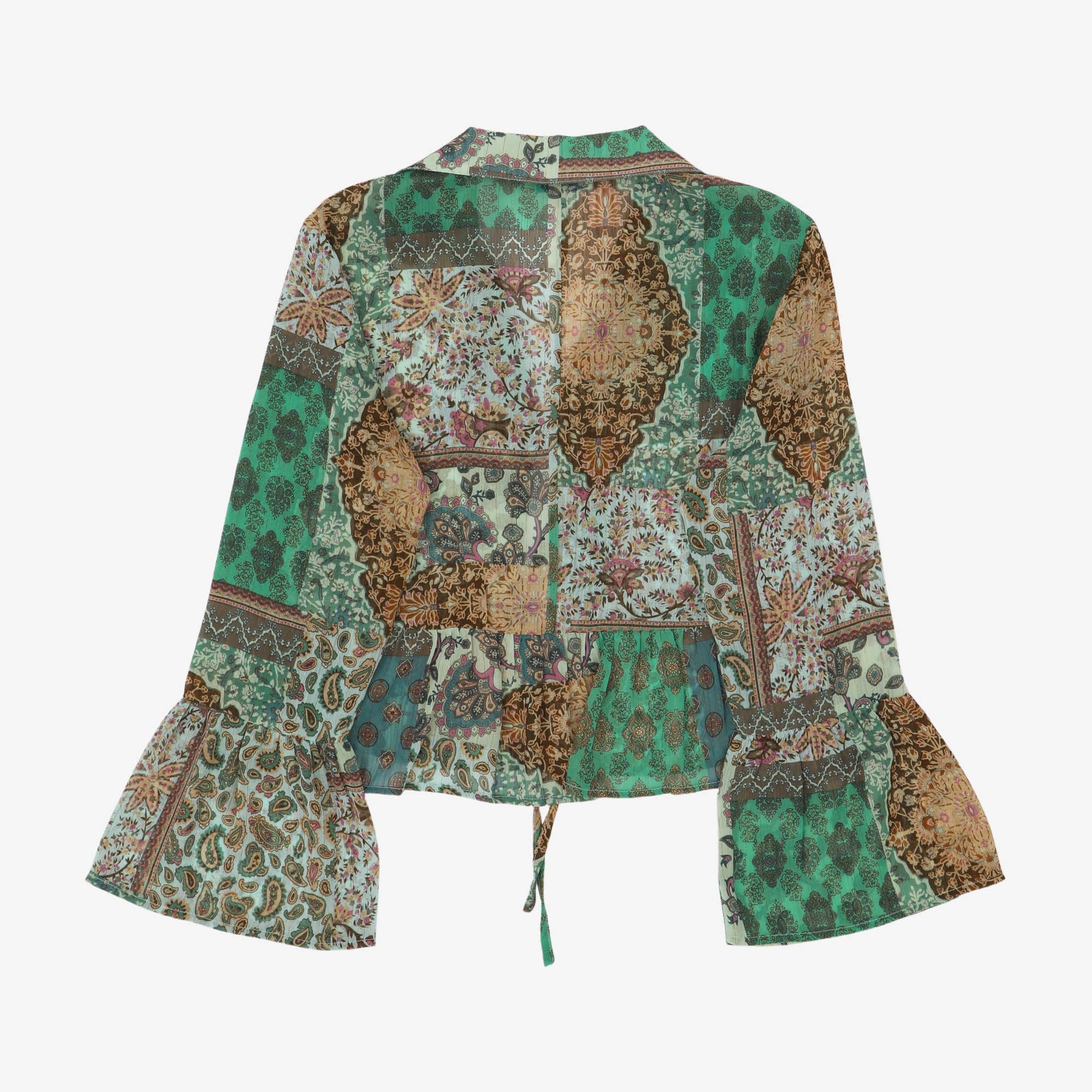 Patchwork Print Bohemian Blouse