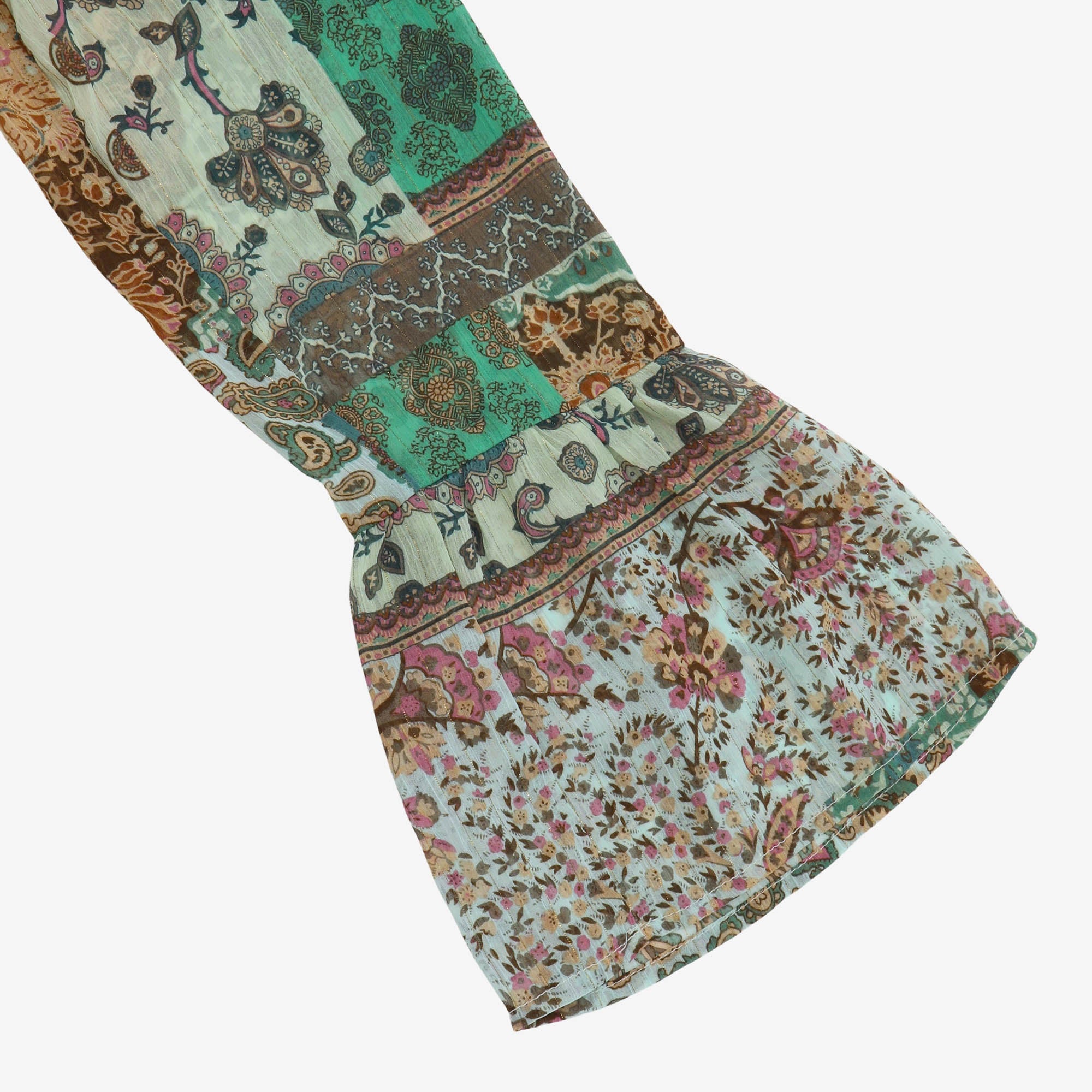 Patchwork Print Bohemian Blouse