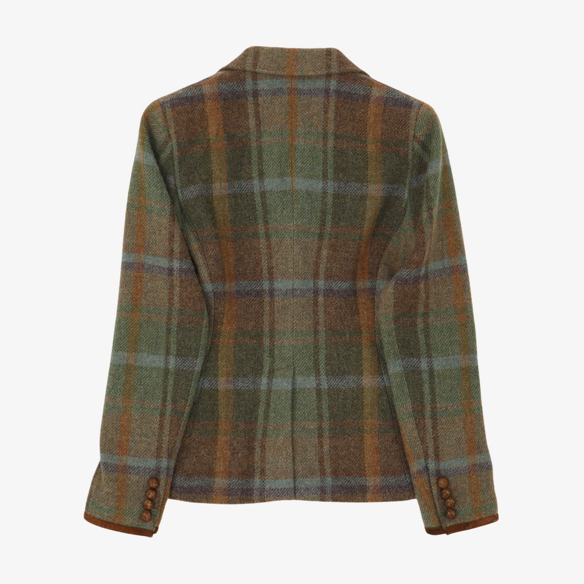 Green Plaid Wool Blazer