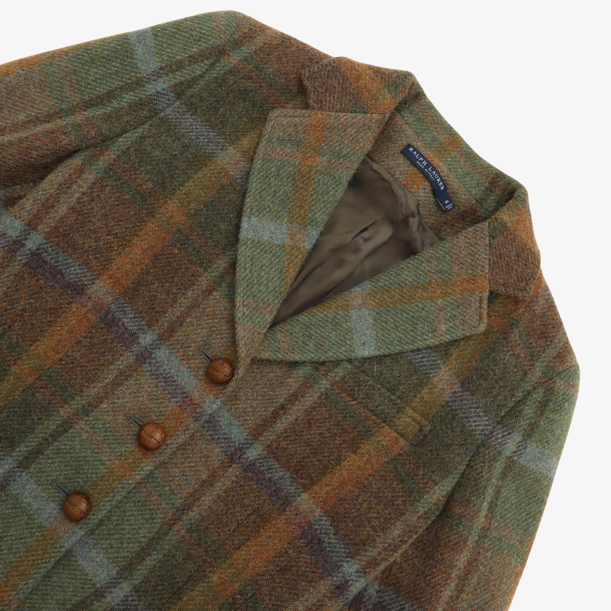 Green Plaid Wool Blazer