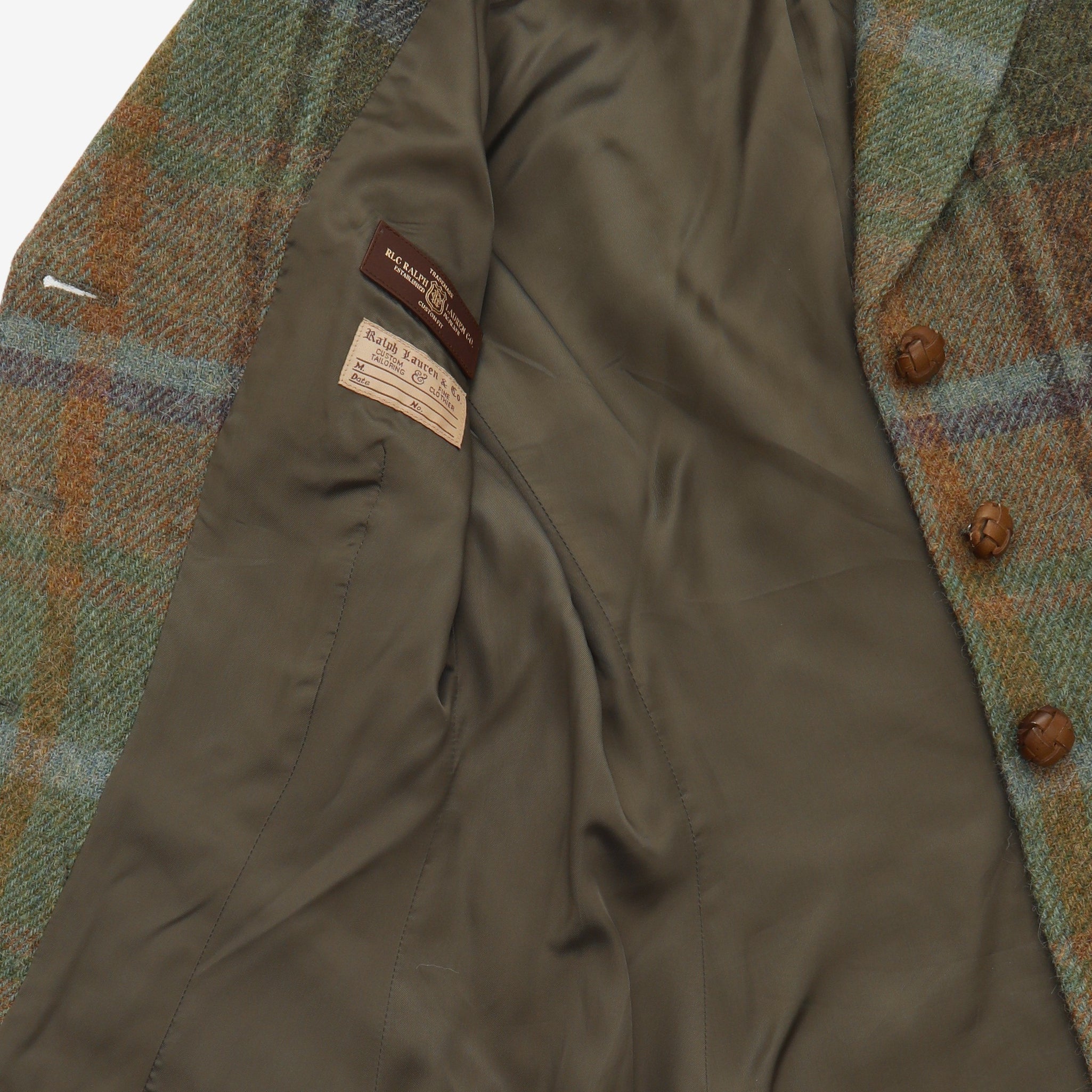 Green Plaid Wool Blazer