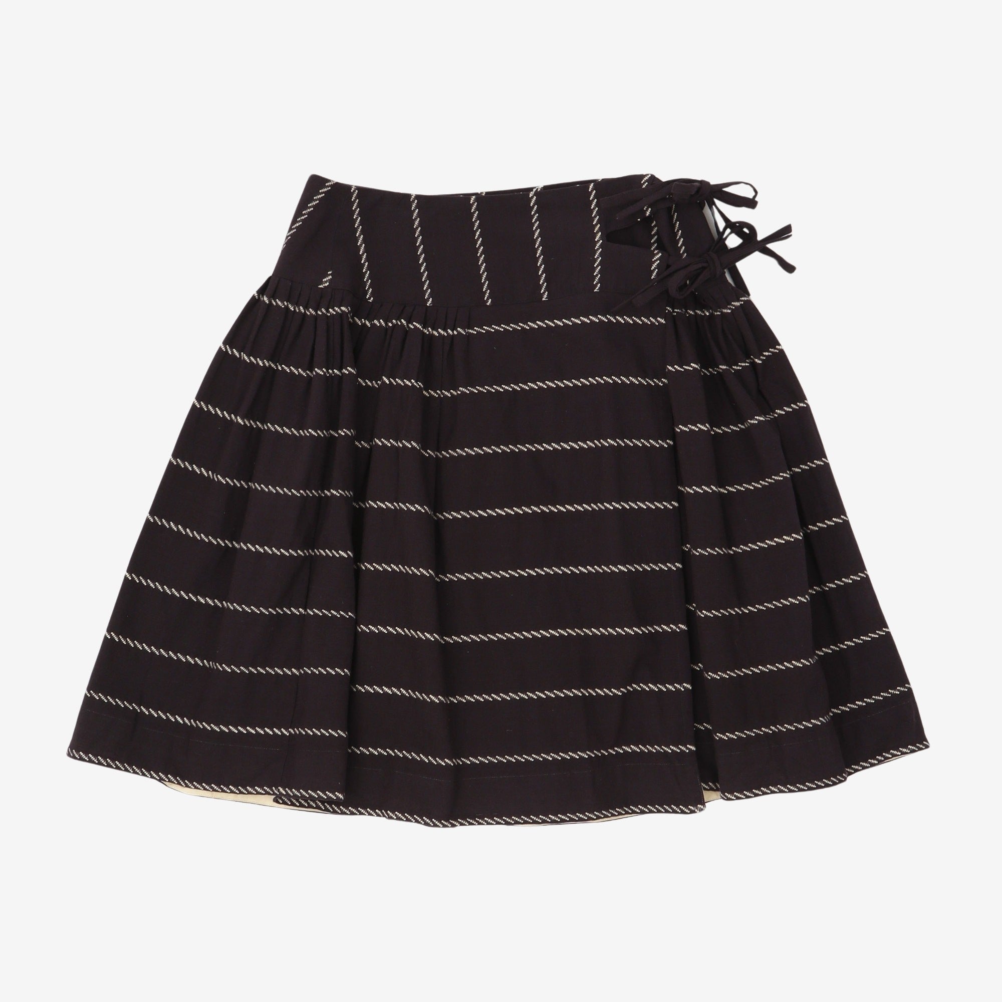 Striped Cotton Wrap Skirt