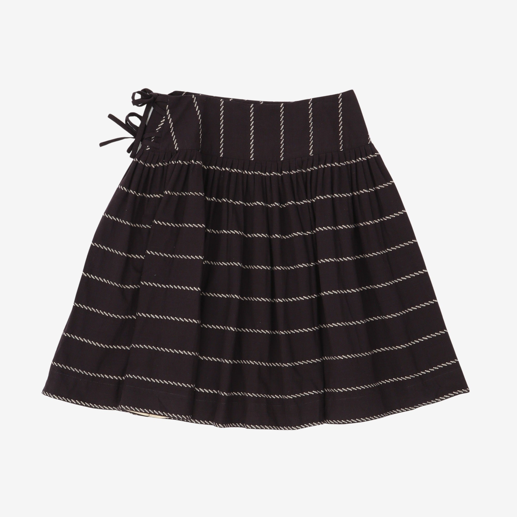 Striped Cotton Wrap Skirt