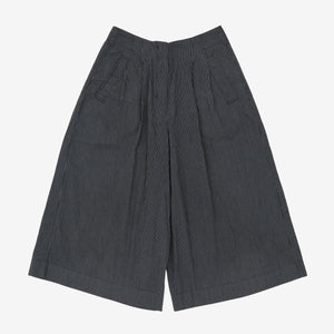 Three Quarter Pinstripe Wide Leg Trousers