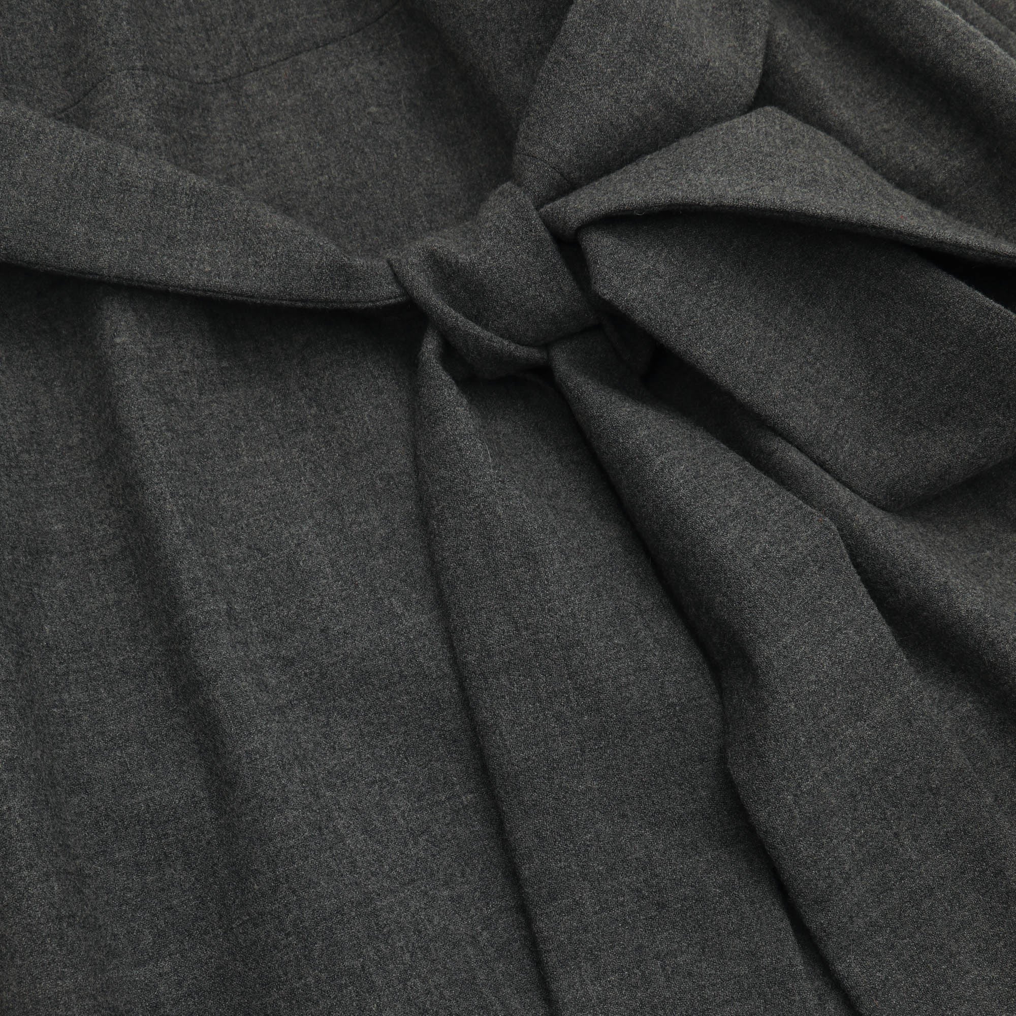 Belted Wool A-Line Midi Dress