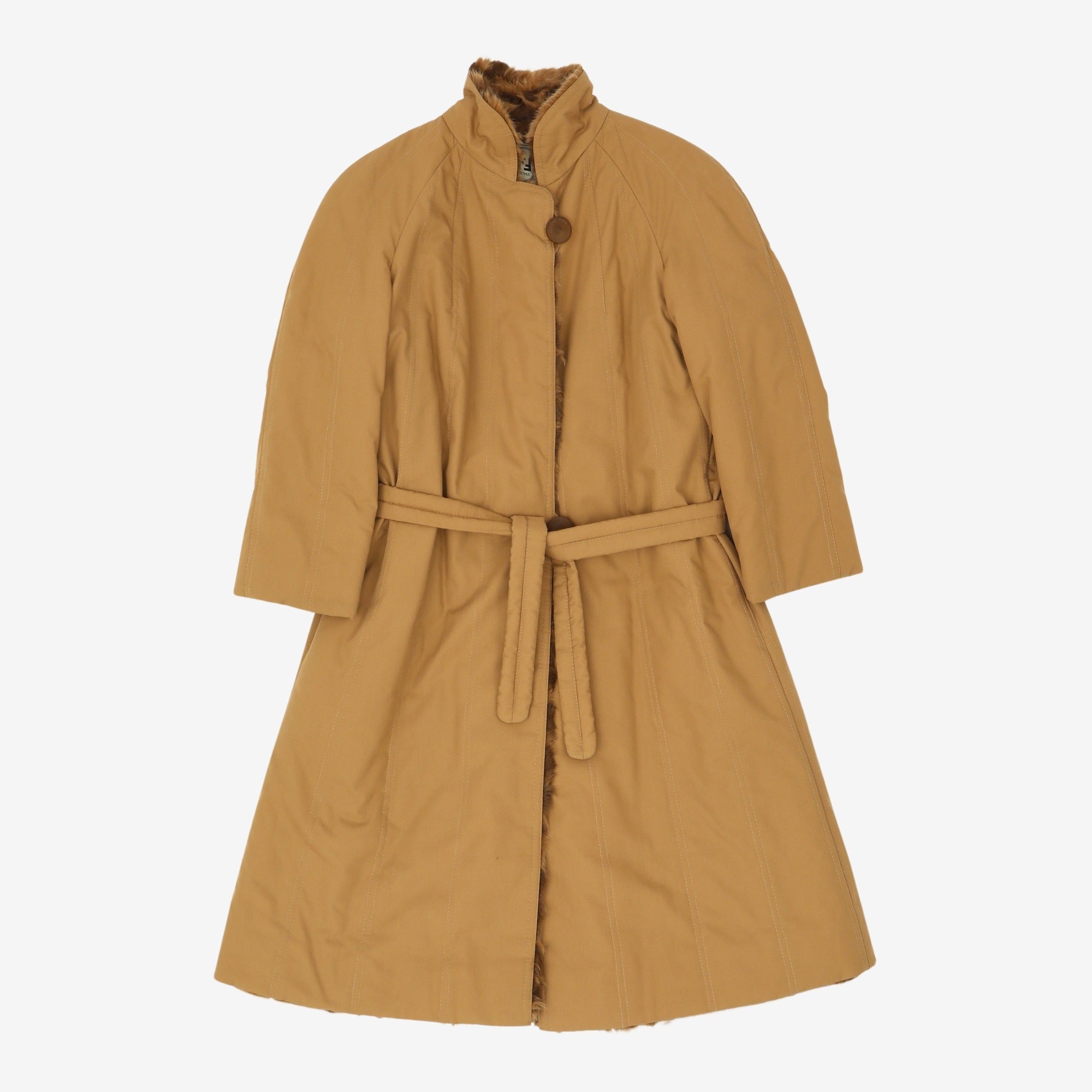 Belted Fur-Lined Coat