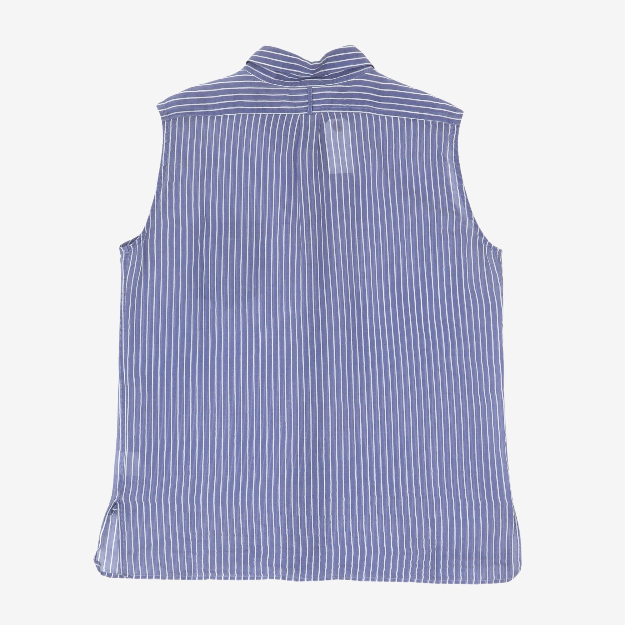 Silk Blend Striped Sleeveless Shirt