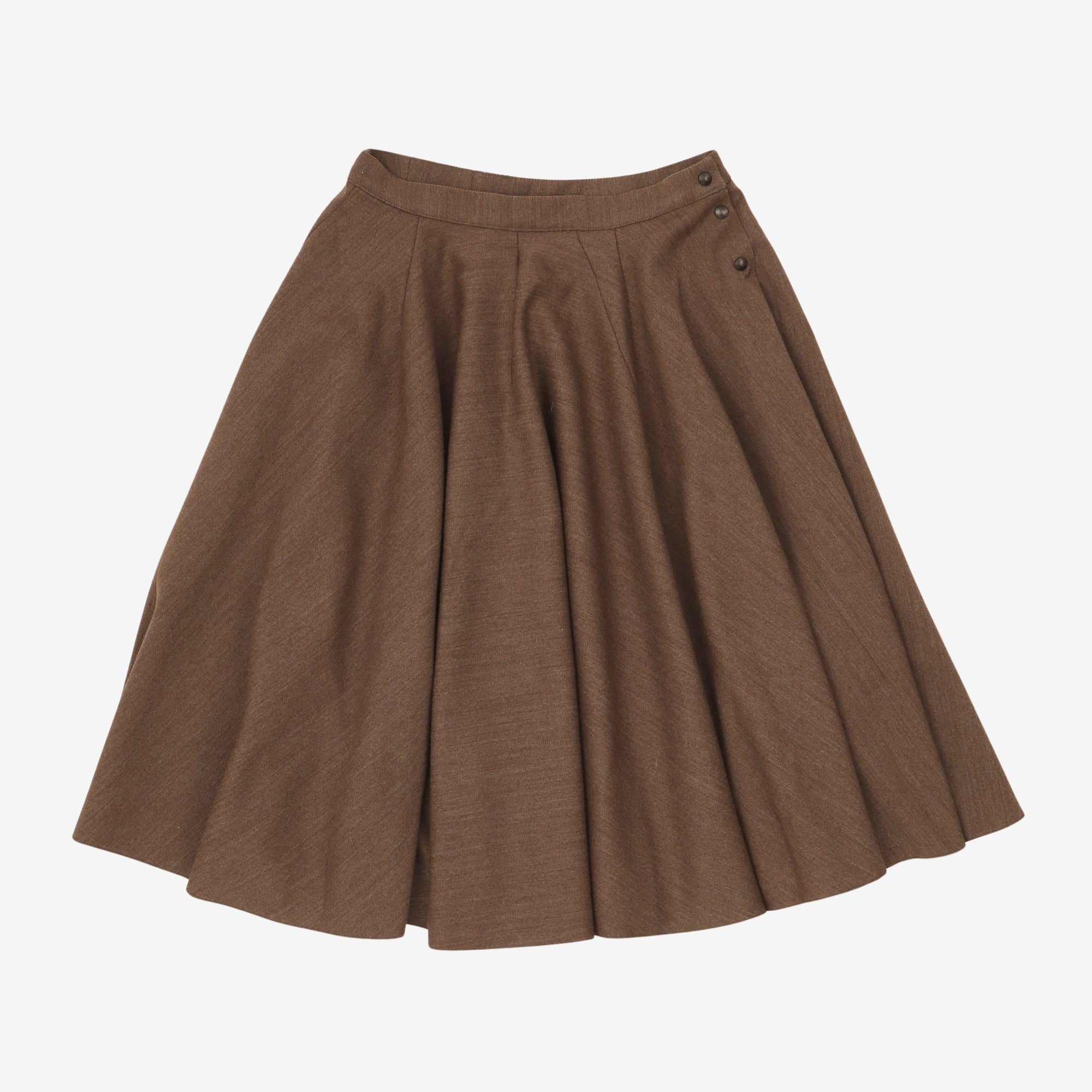 Wool Circle Midi Skirt