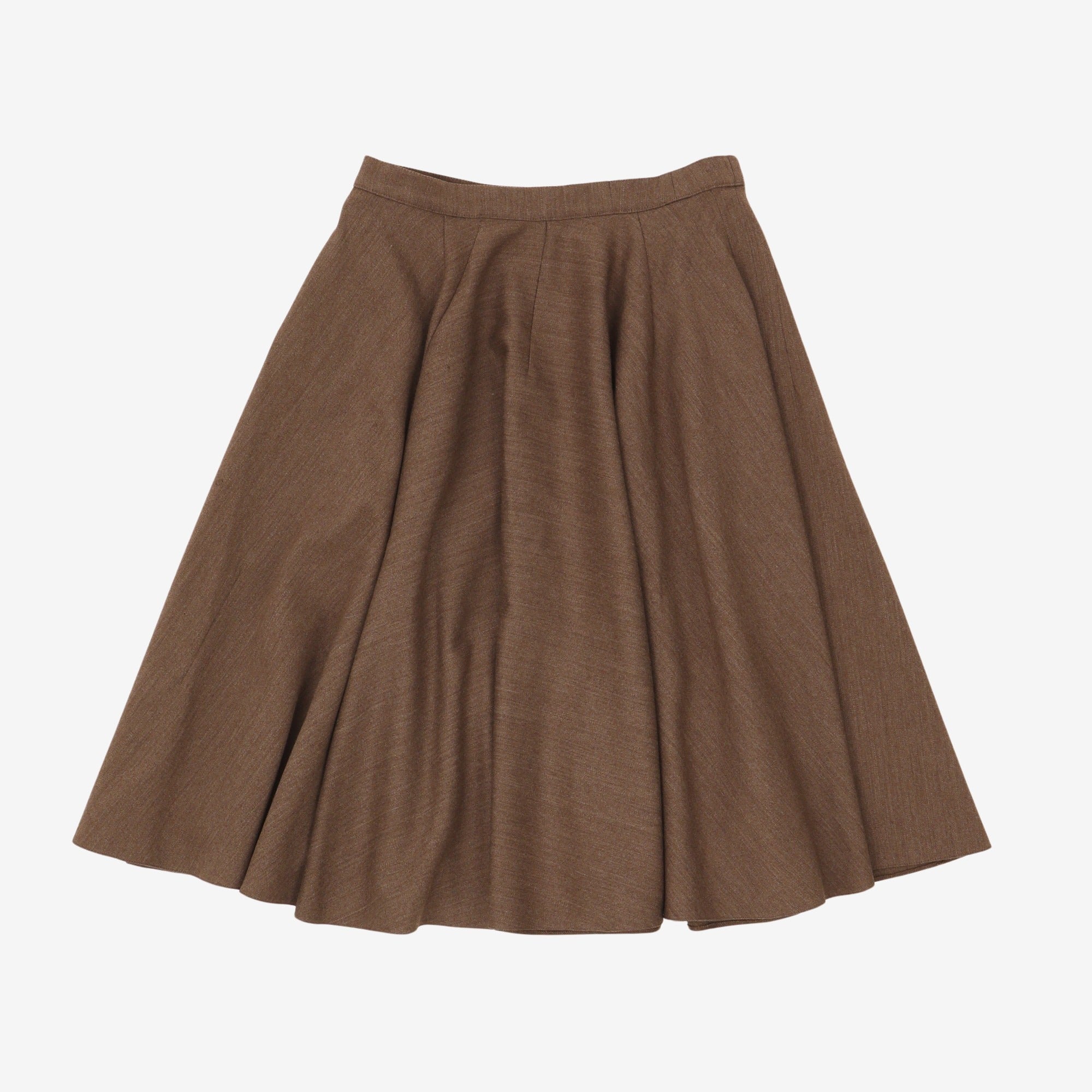 Wool Circle Midi Skirt