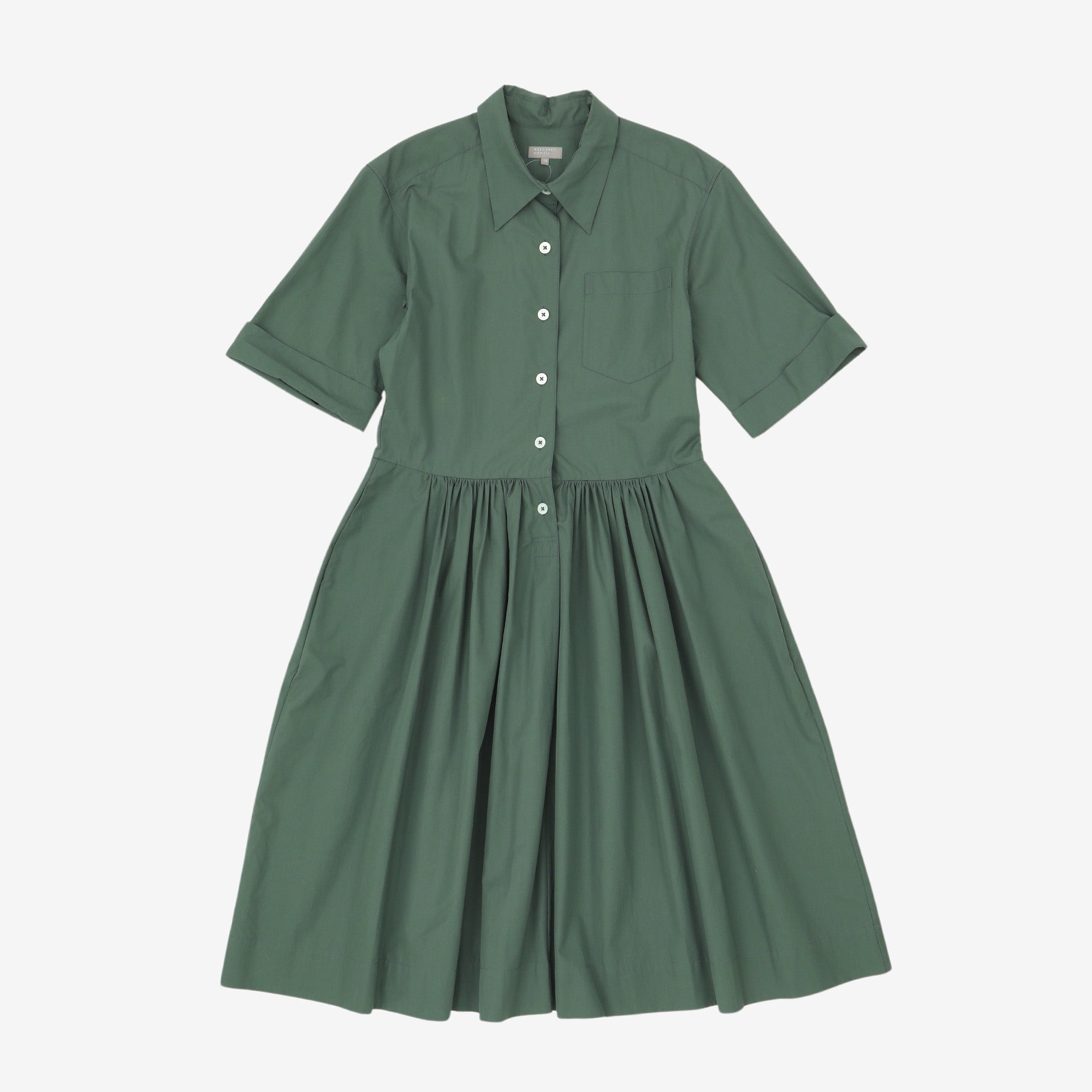 Short-Sleeved Cotton Shirt Dress