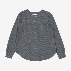 Collarless Cotton Shirt
