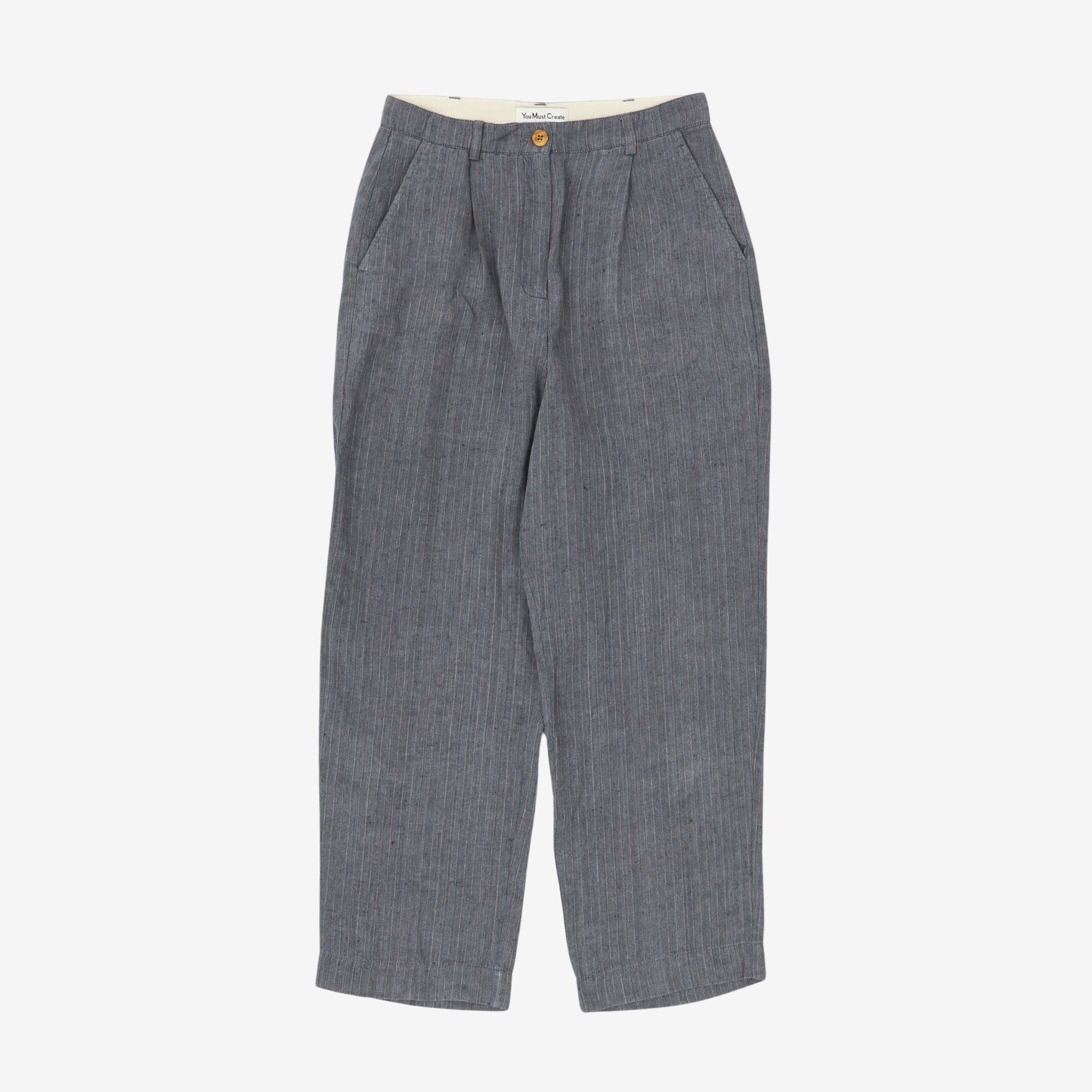 Pinstripe Linen Trousers