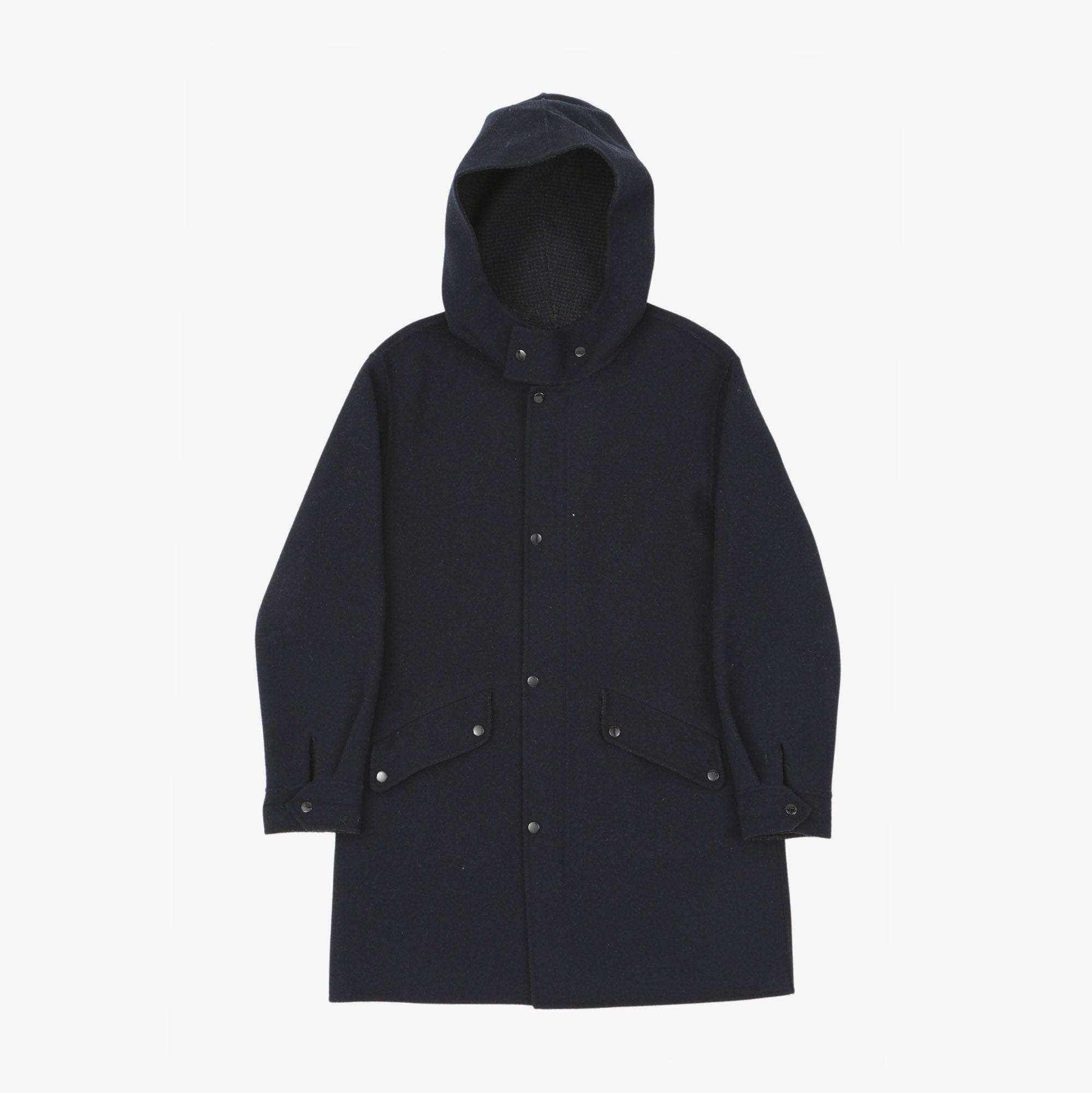 Hooded Wool Overcoat