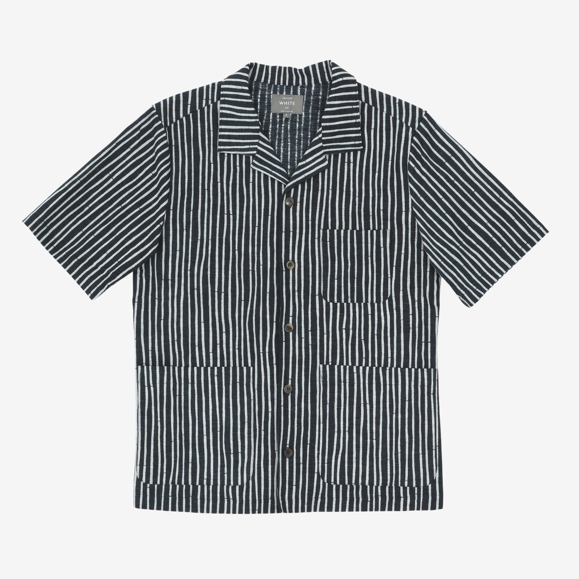 SS Striped Camp Collar Shirt