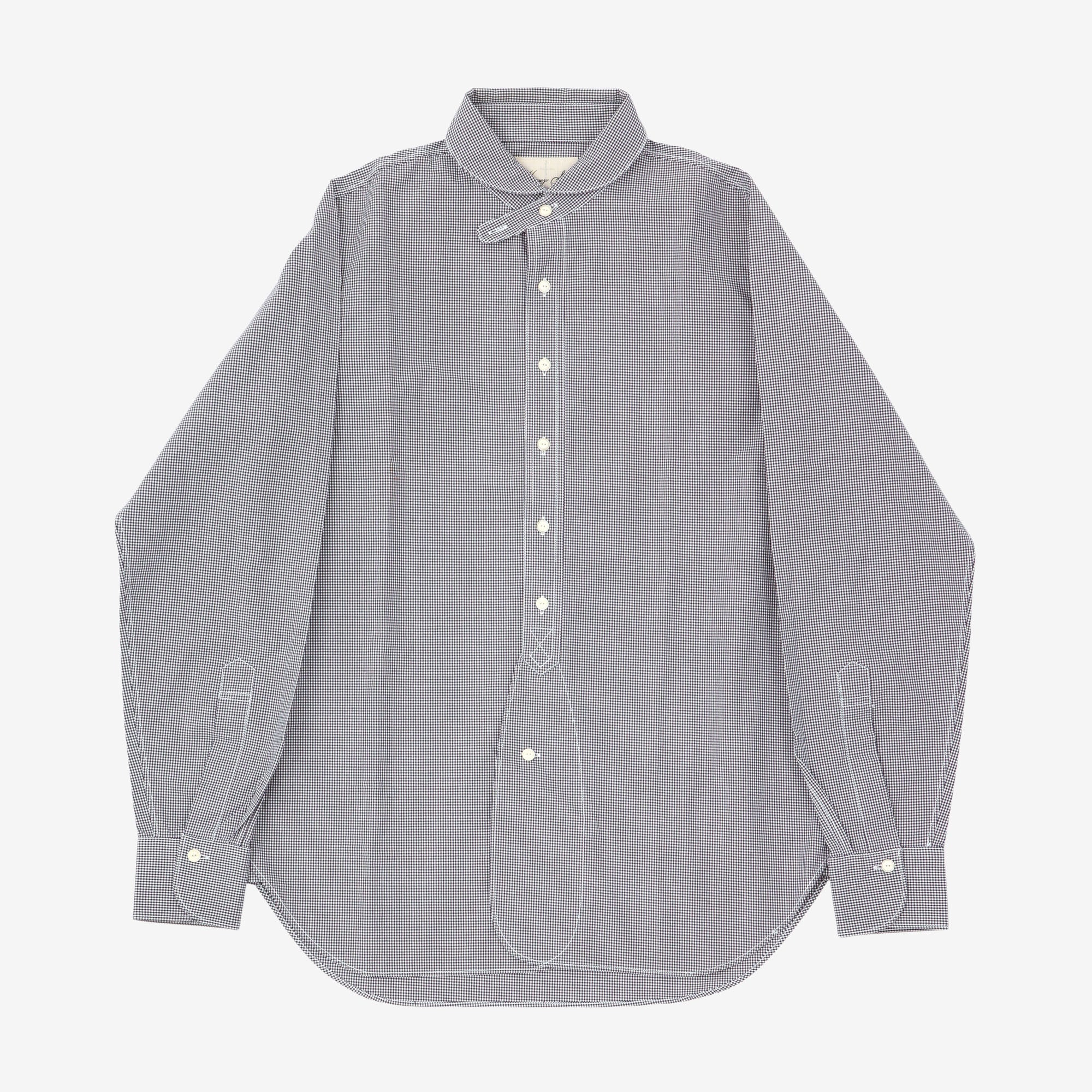 Rounded Collar Check Shirt