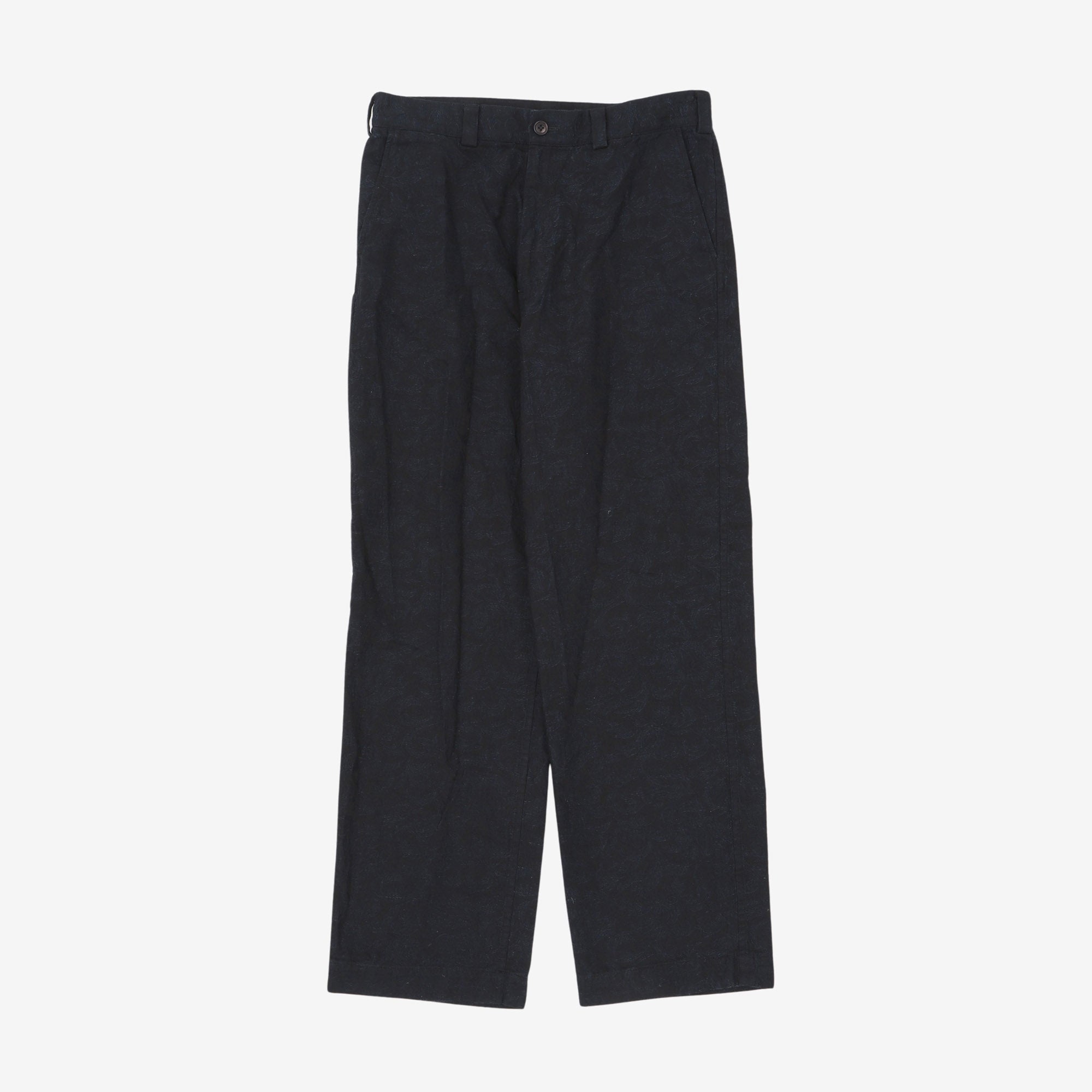 Indigo-Dyed Paisley Trousers