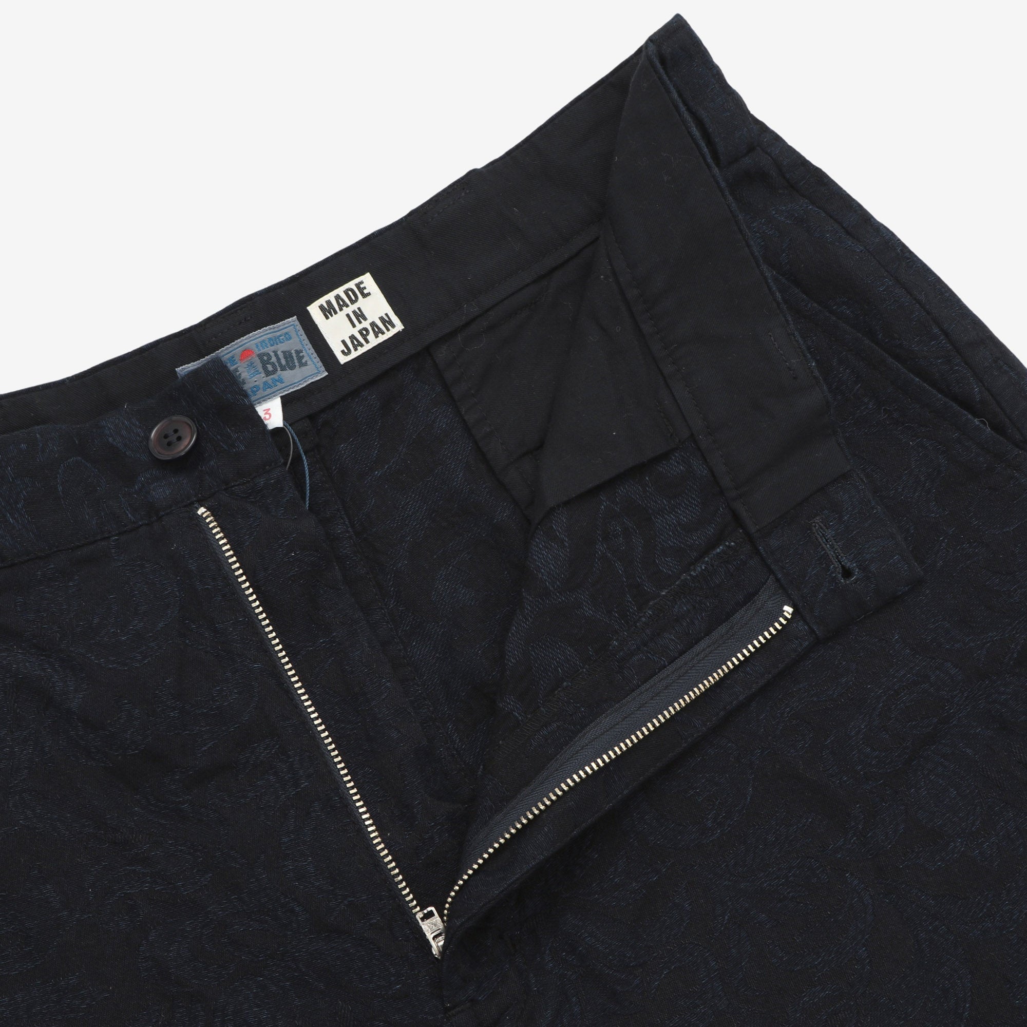 Indigo-Dyed Paisley Trousers