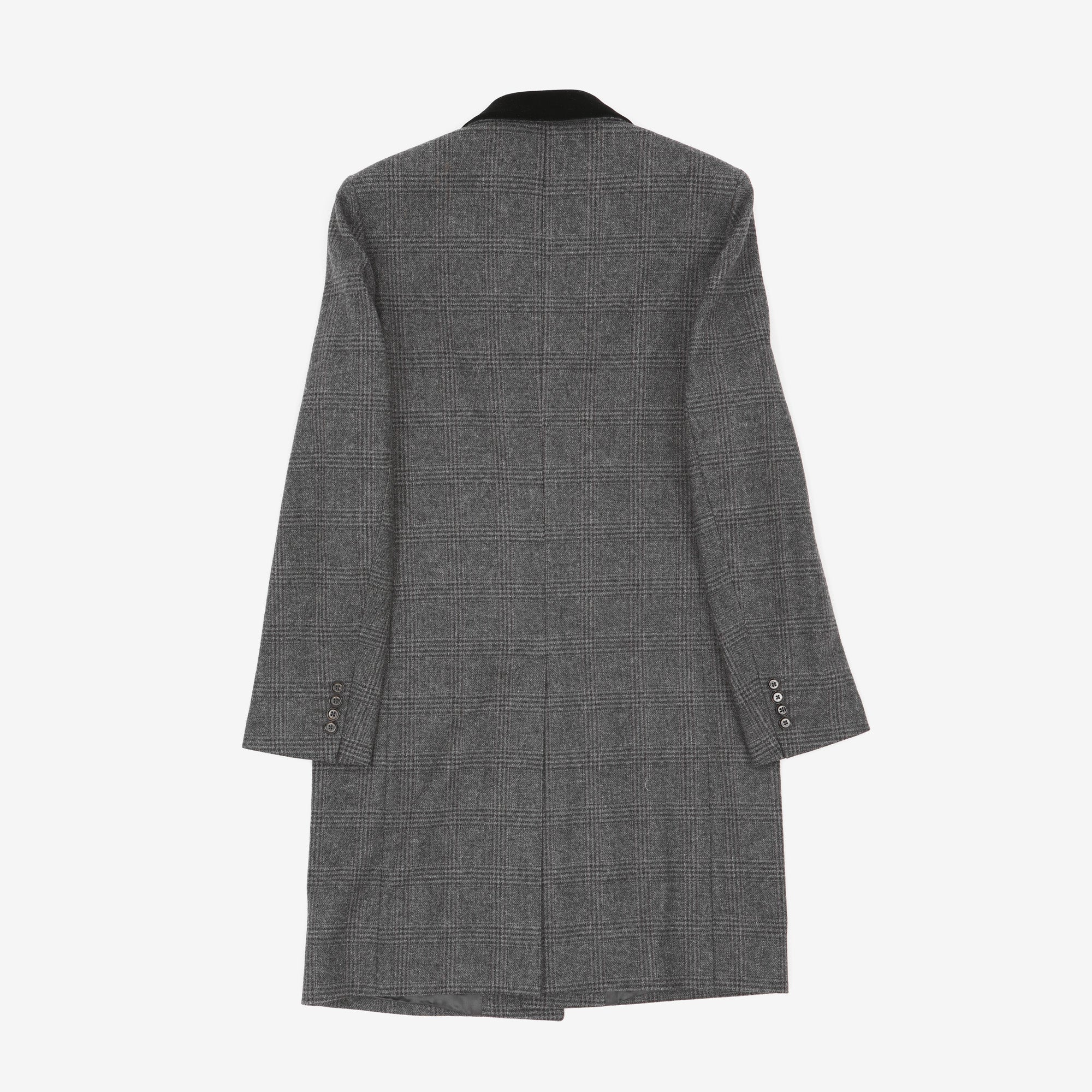 Check Wool Trench Coat