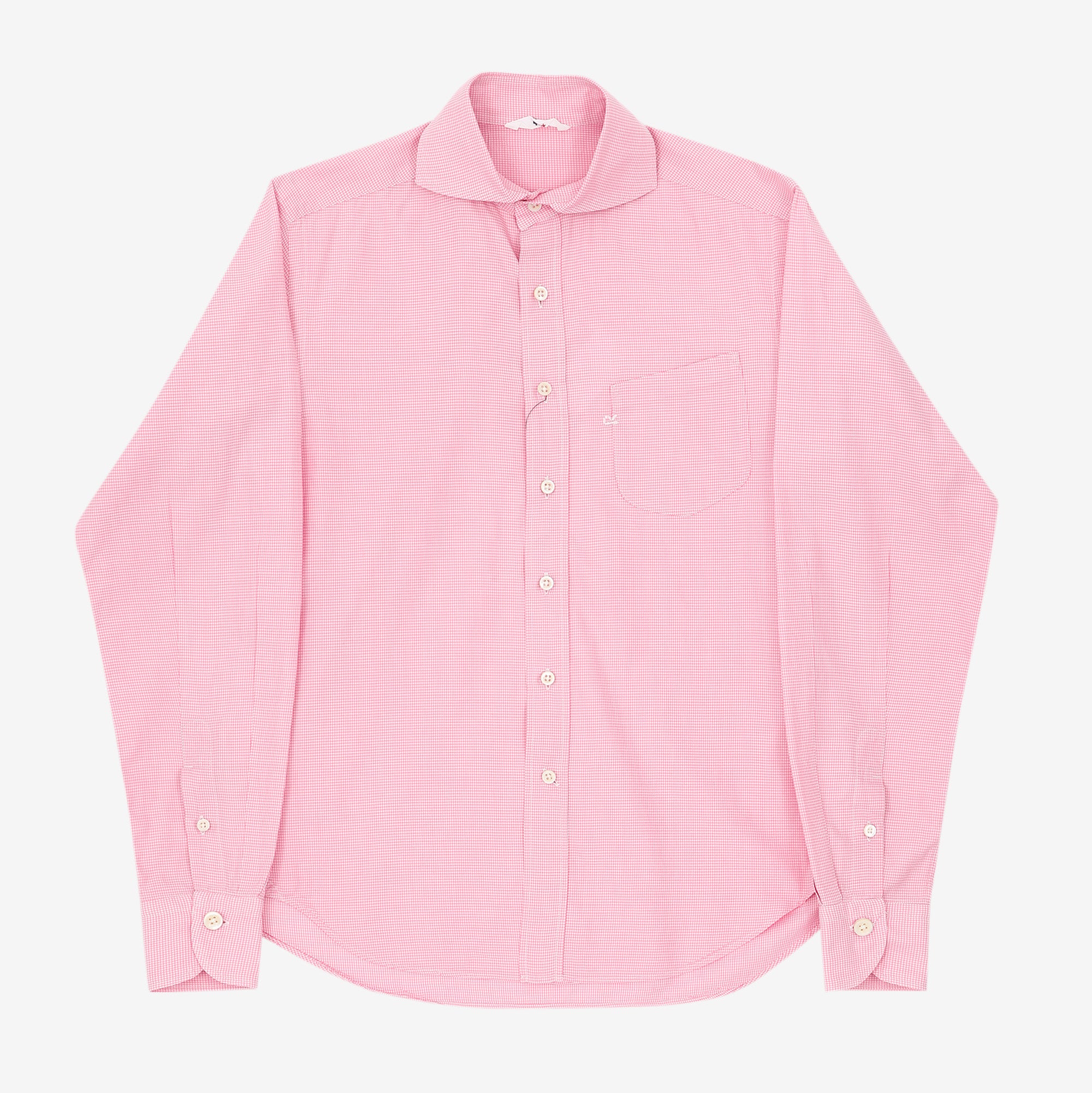 Cut Away Collar Check Shirt