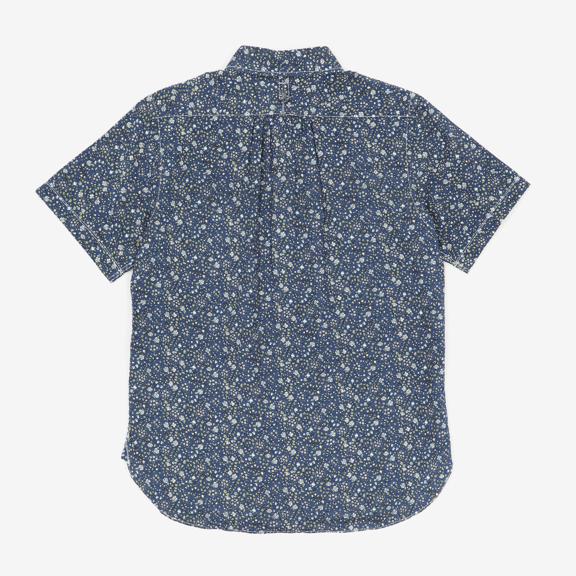 Short Sleeve Seersucker Floral Print Shirt