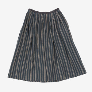 Linen Striped Midi Skirt